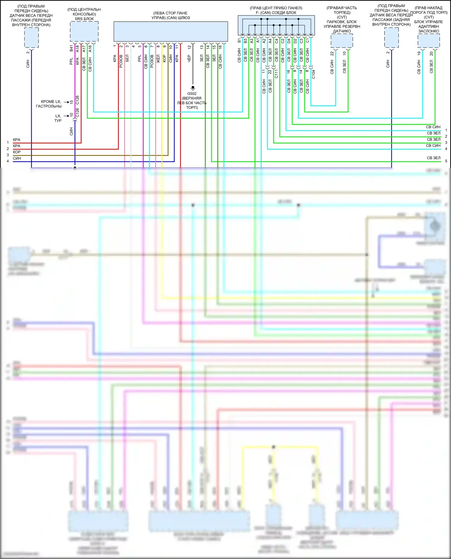 Accord Honda X рестайлинг (2020-2023): Can шина электросхема, за исключением гибридной (2 из 4) 