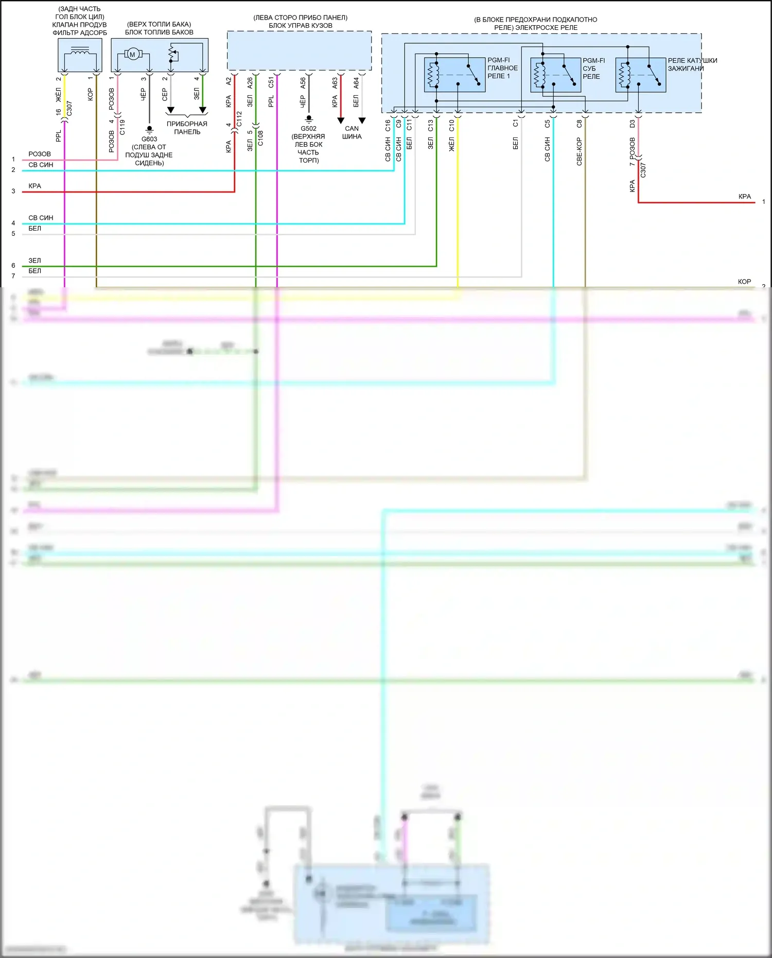 Accord Honda X рестайлинг (2020-2023): Электросхема двигателя 1.5л турбо (2 из 6) 