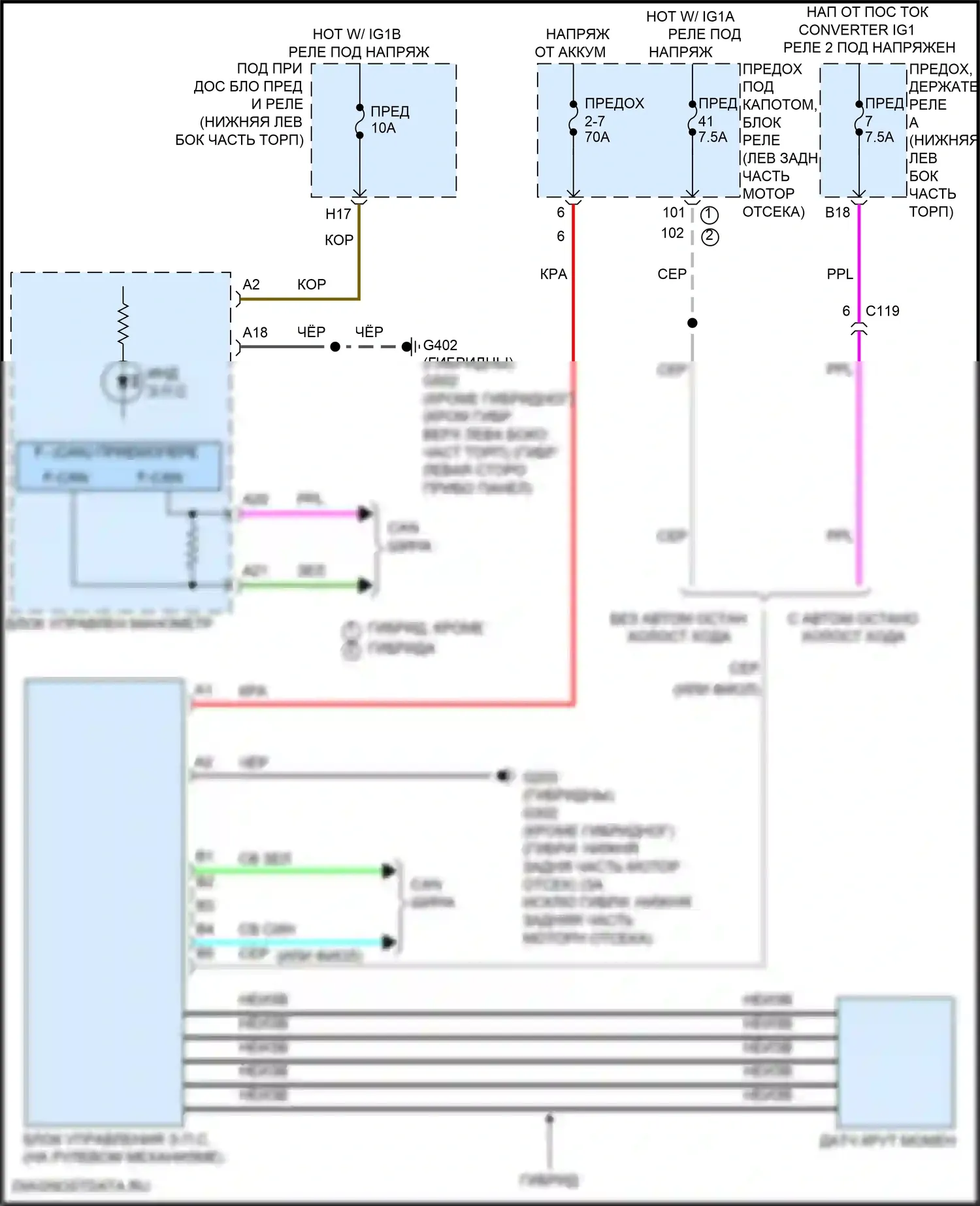 Accord Honda X рестайлинг (2020-2023): Электросхема электроусилителя руля 