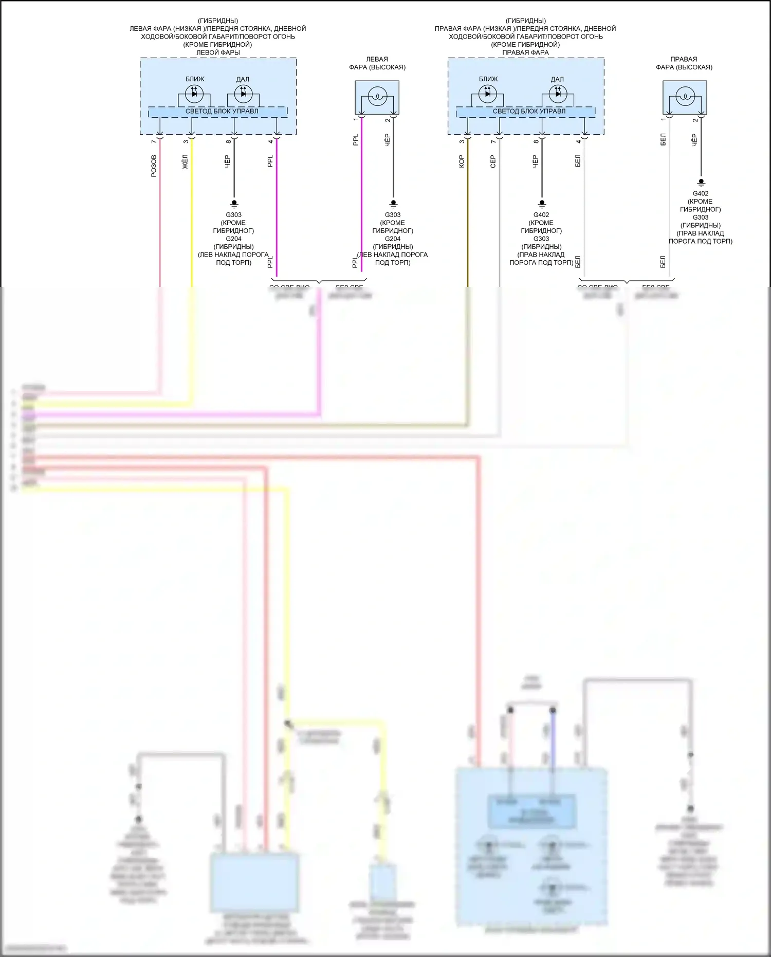 Accord Honda X рестайлинг (2020-2023): Электросхема фар (2 из 2) 