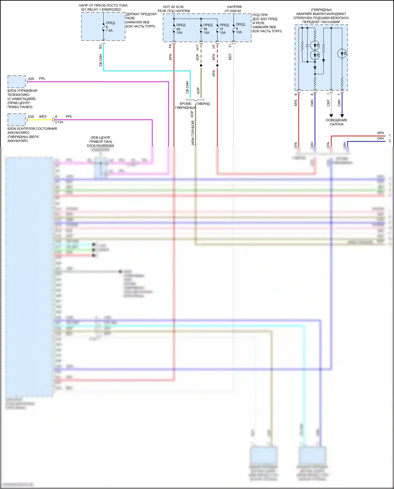 Accord Honda X рестайлинг (2020-2023): Электросхема подушек безопасности (1 из 3) 