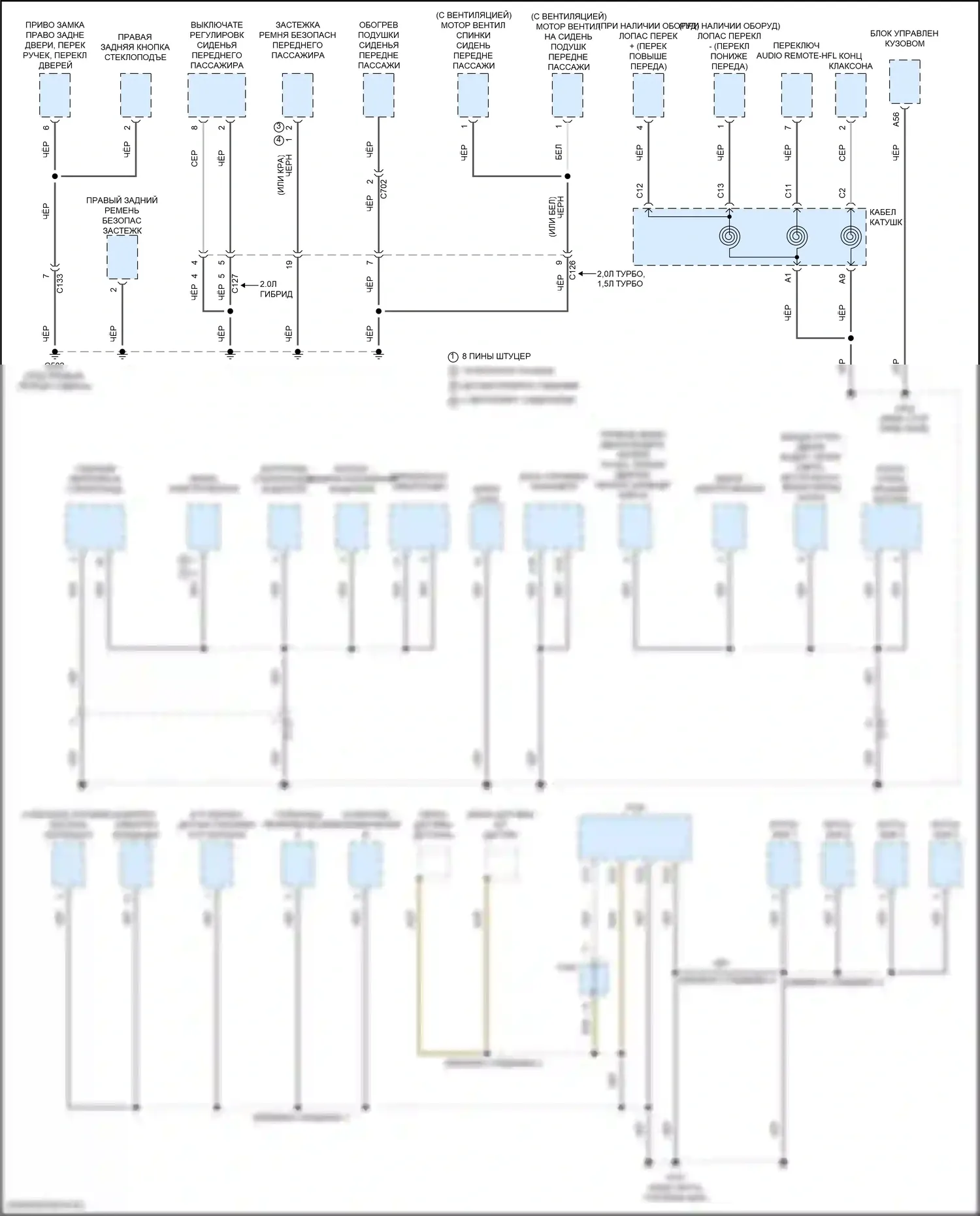 Accord Honda X рестайлинг (2020-2023): Электросхема разводки массы, гибридная (4 из 5) 