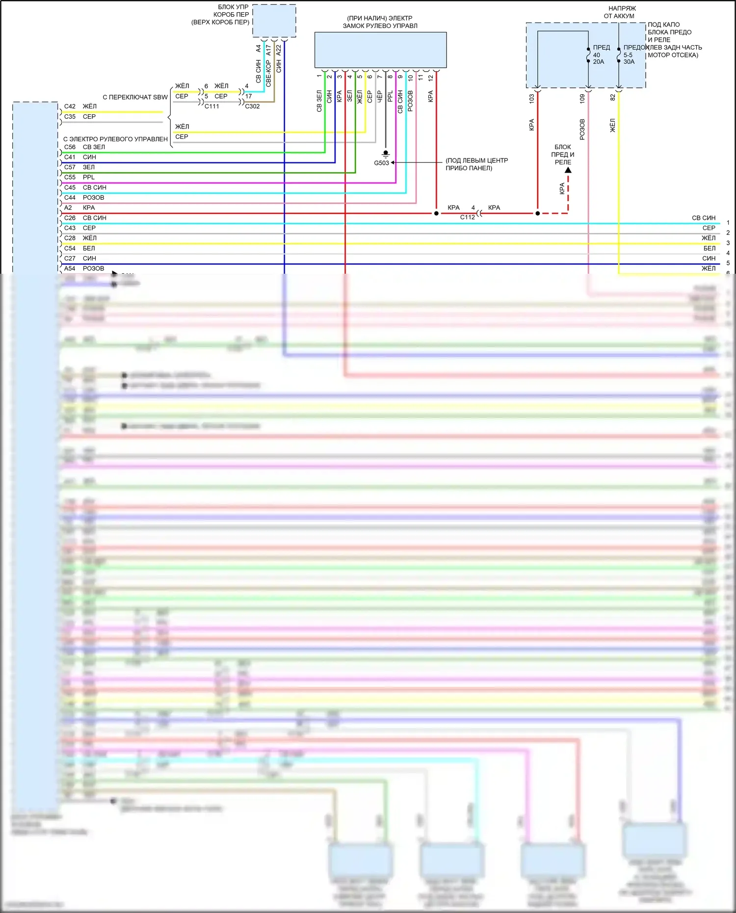 Accord Honda X рестайлинг (2020-2023): Электросхема центрального замка, кроме гибридного (1 из 6) 