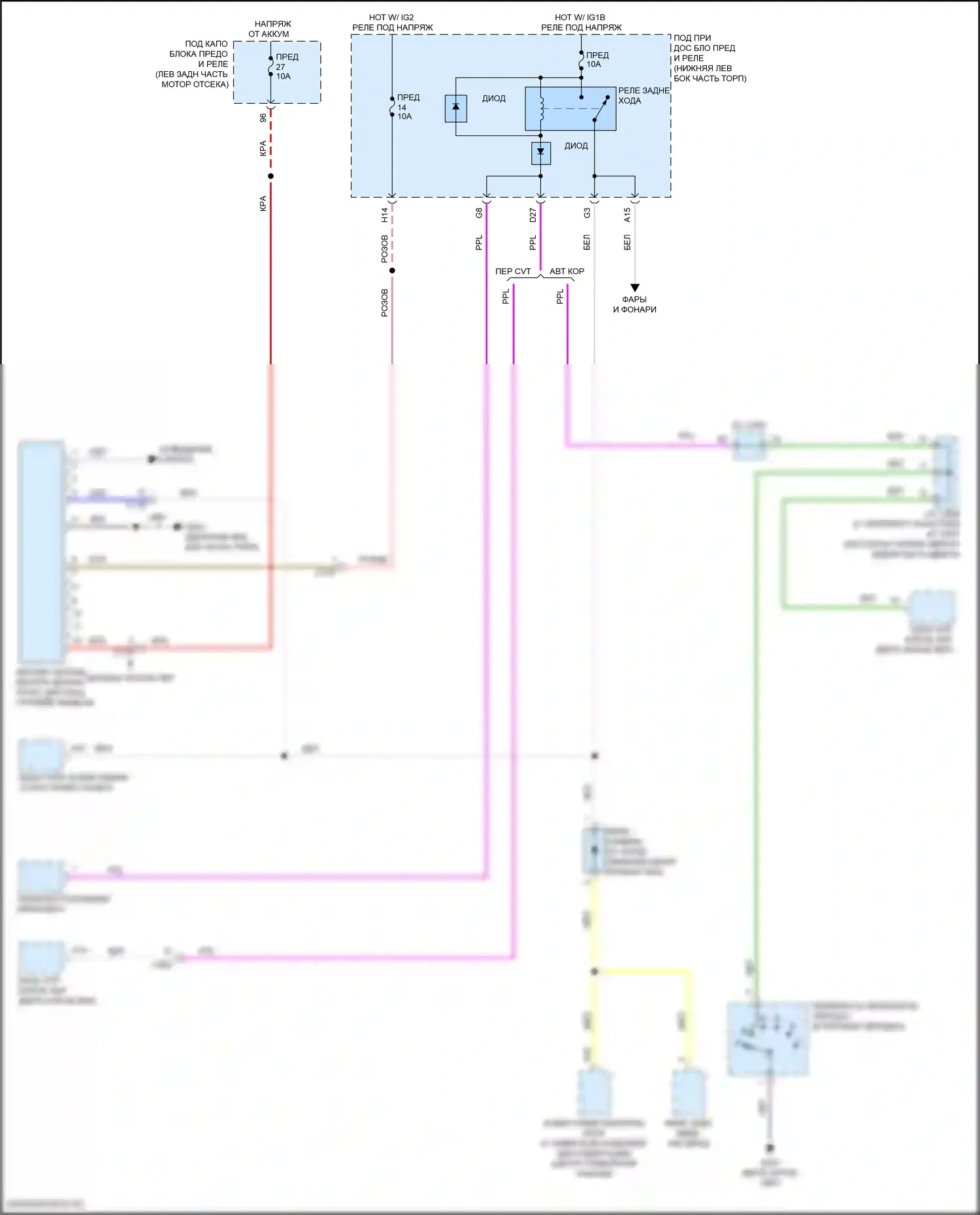 Accord Honda X рестайлинг (2020-2023): Электросхема автоматического дневного/ночного зеркала, кроме гибридного 