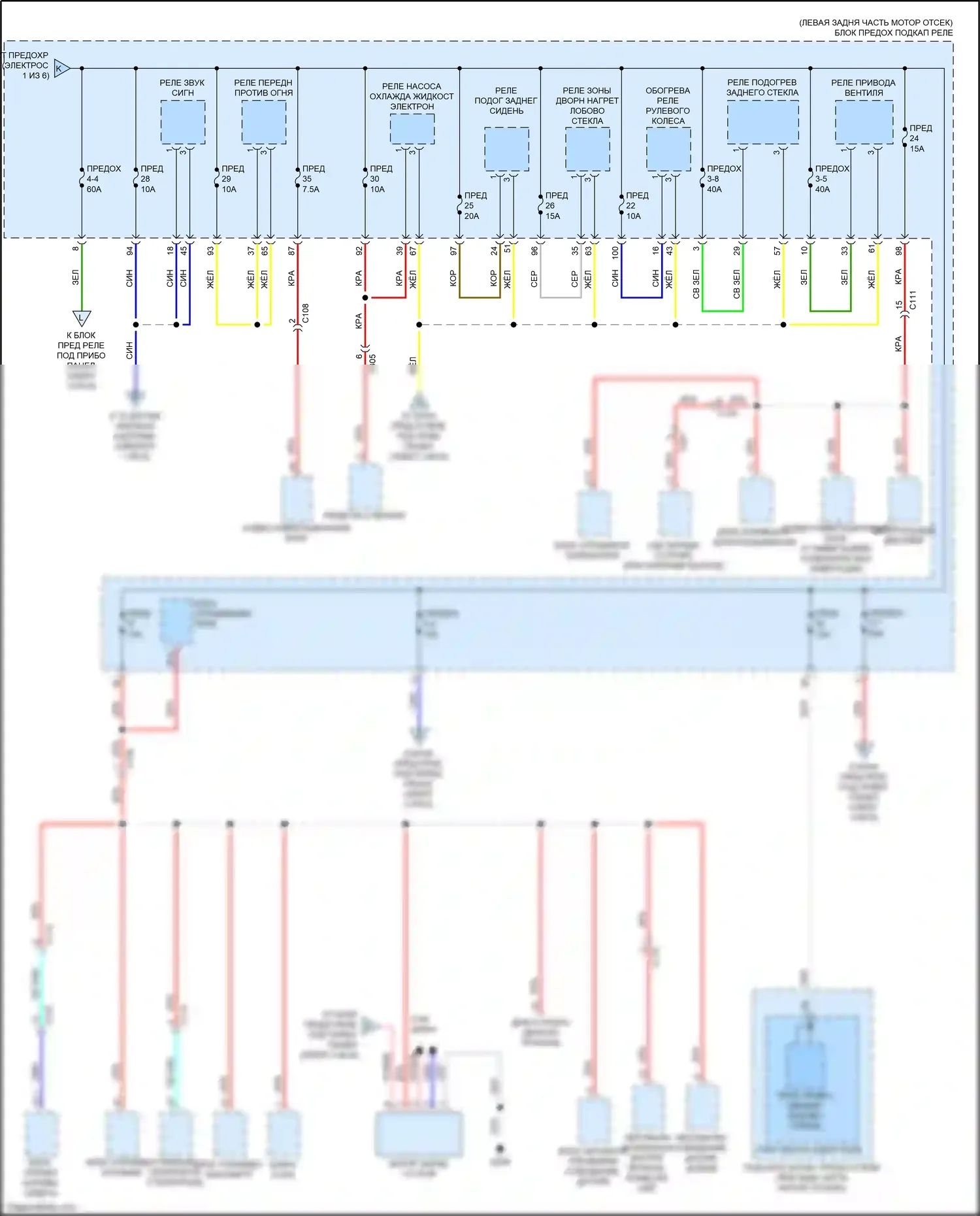 Accord Honda X (2017-2020): Электросхема блока предохранителей реле, гибридного (2 из 6) 