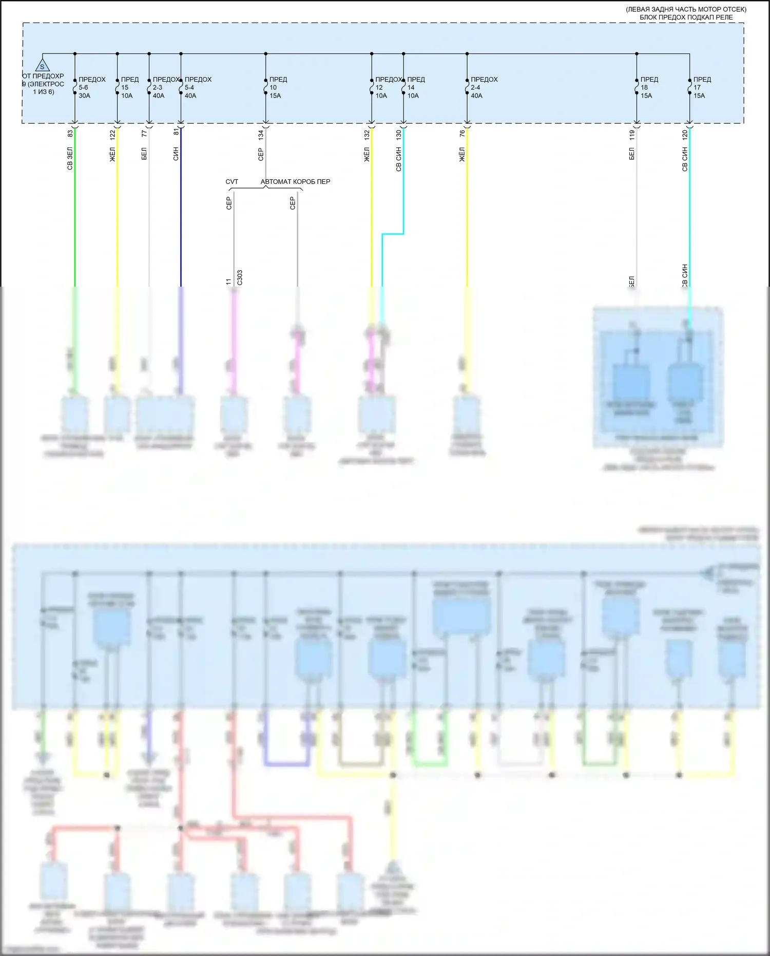 Accord Honda X (2017-2020): Электросхема блока предохранителей реле, кроме гибридного (6 из 6) 