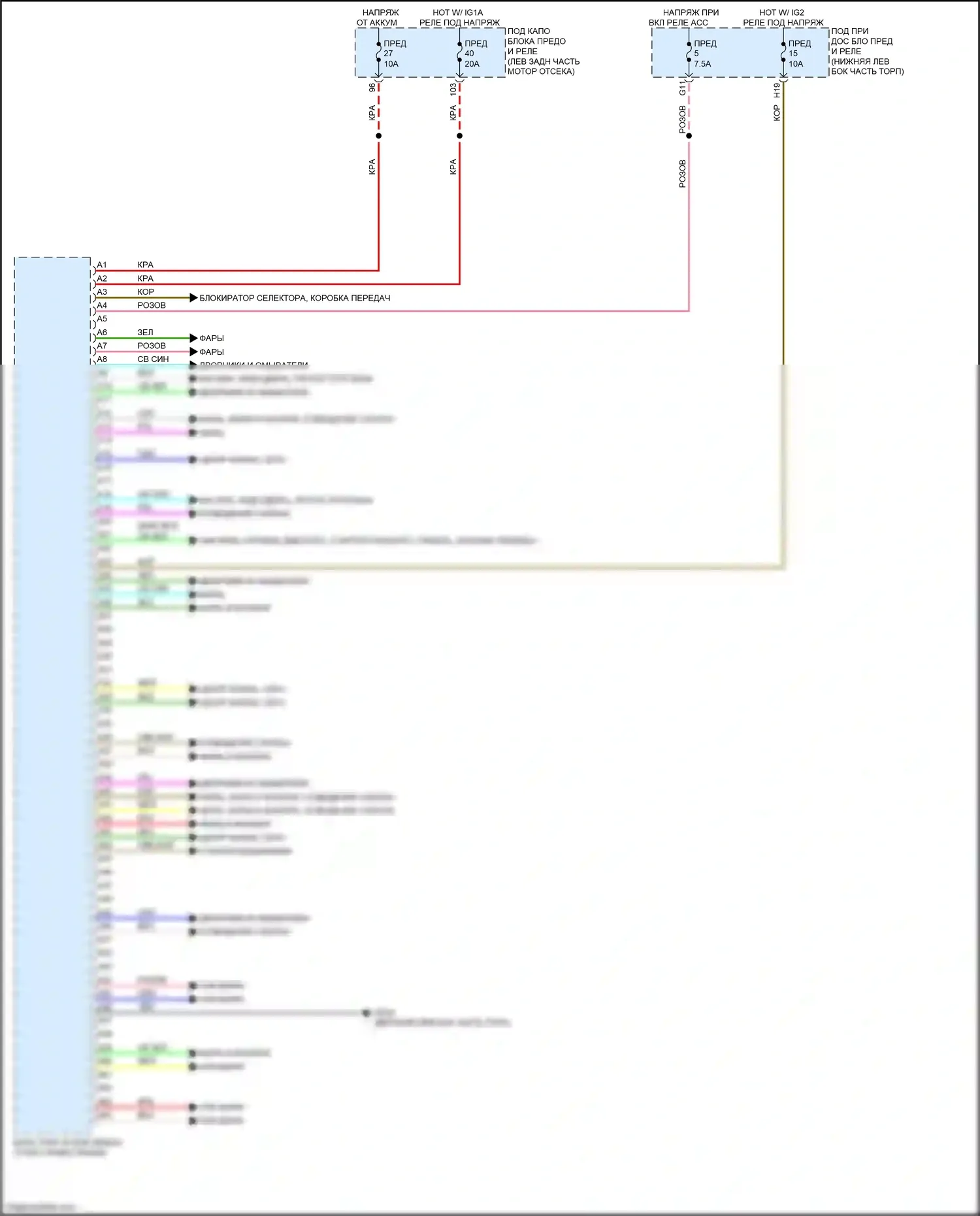 Accord Honda X (2017-2020): Электросхема блоков управления кузовом, за исключением гибридного (1 из 2) 