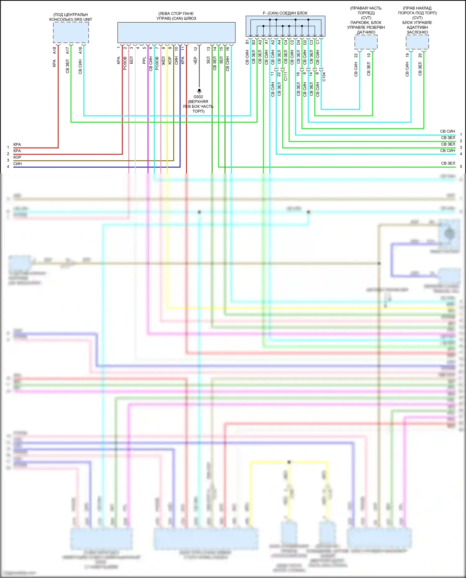 Accord Honda X (2017-2020): Can шина электросхема, за исключением гибридной (2 из 4) 