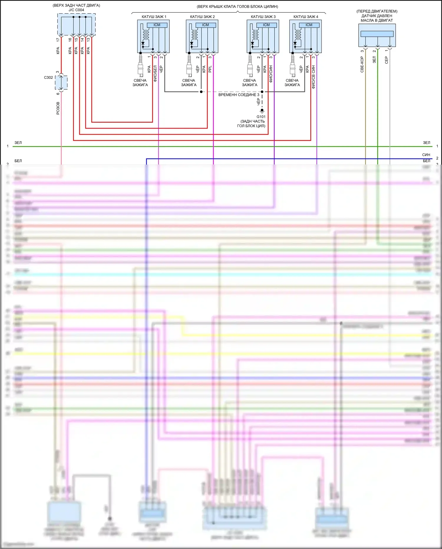 Accord Honda X (2017-2020): Электросхема двигатель 2.0л гибрид, электросхема органов управления двигателем (6 из 8) 
