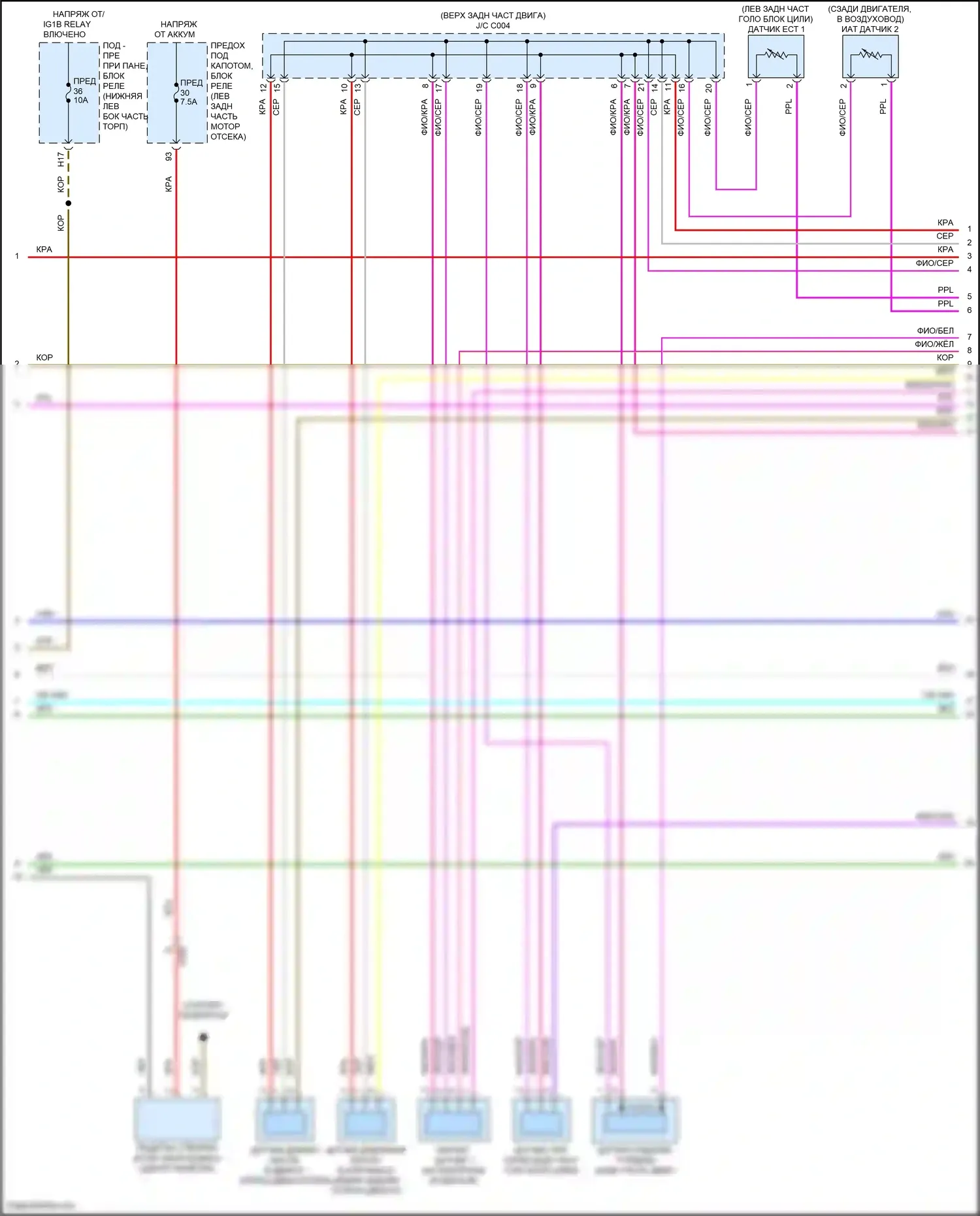 Accord Honda X (2017-2020): Электросхема двигателя 1.5л турбо (3 из 6) 