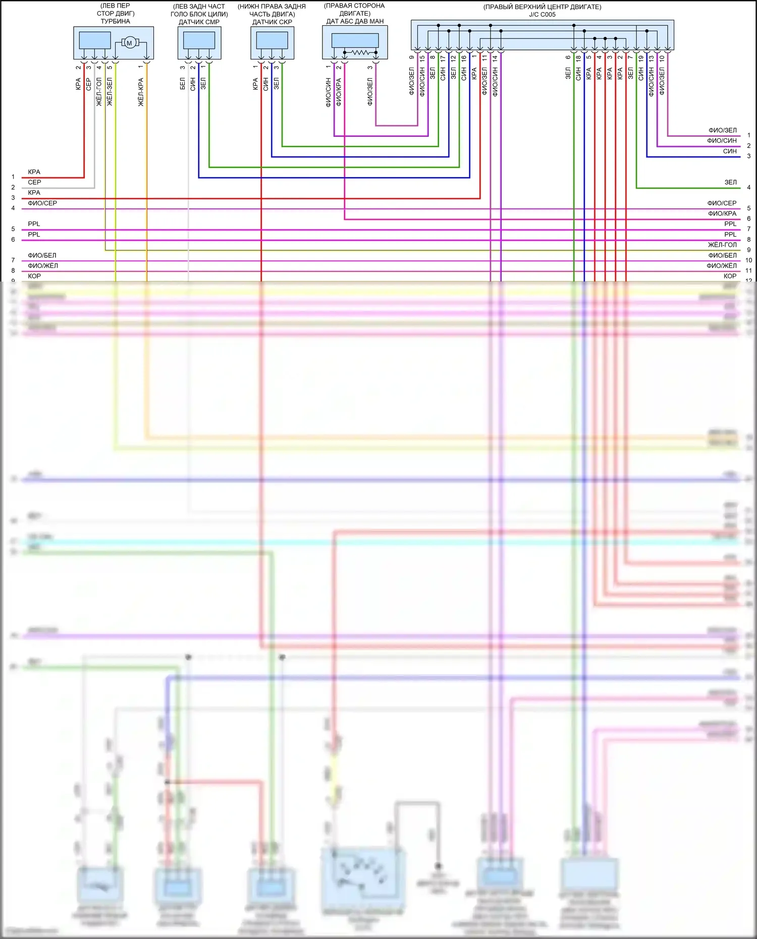 Accord Honda X (2017-2020): Электросхема двигателя 1.5л турбо (4 из 6) 