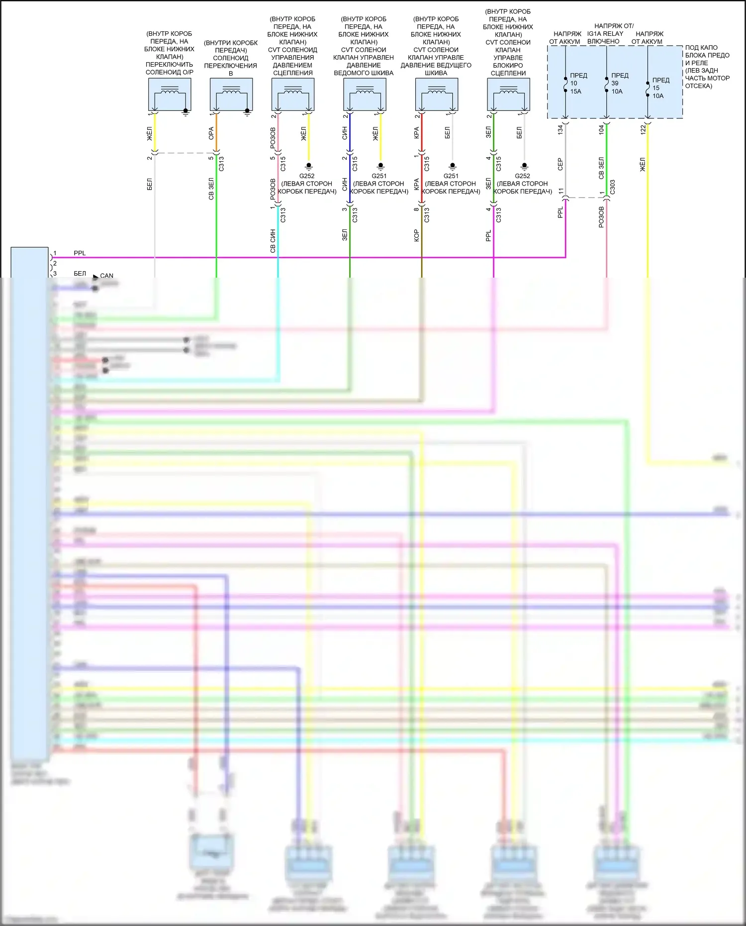 Accord Honda X (2017-2020): 1,5л турбо, электросхема коробки передач (1 из 4) 