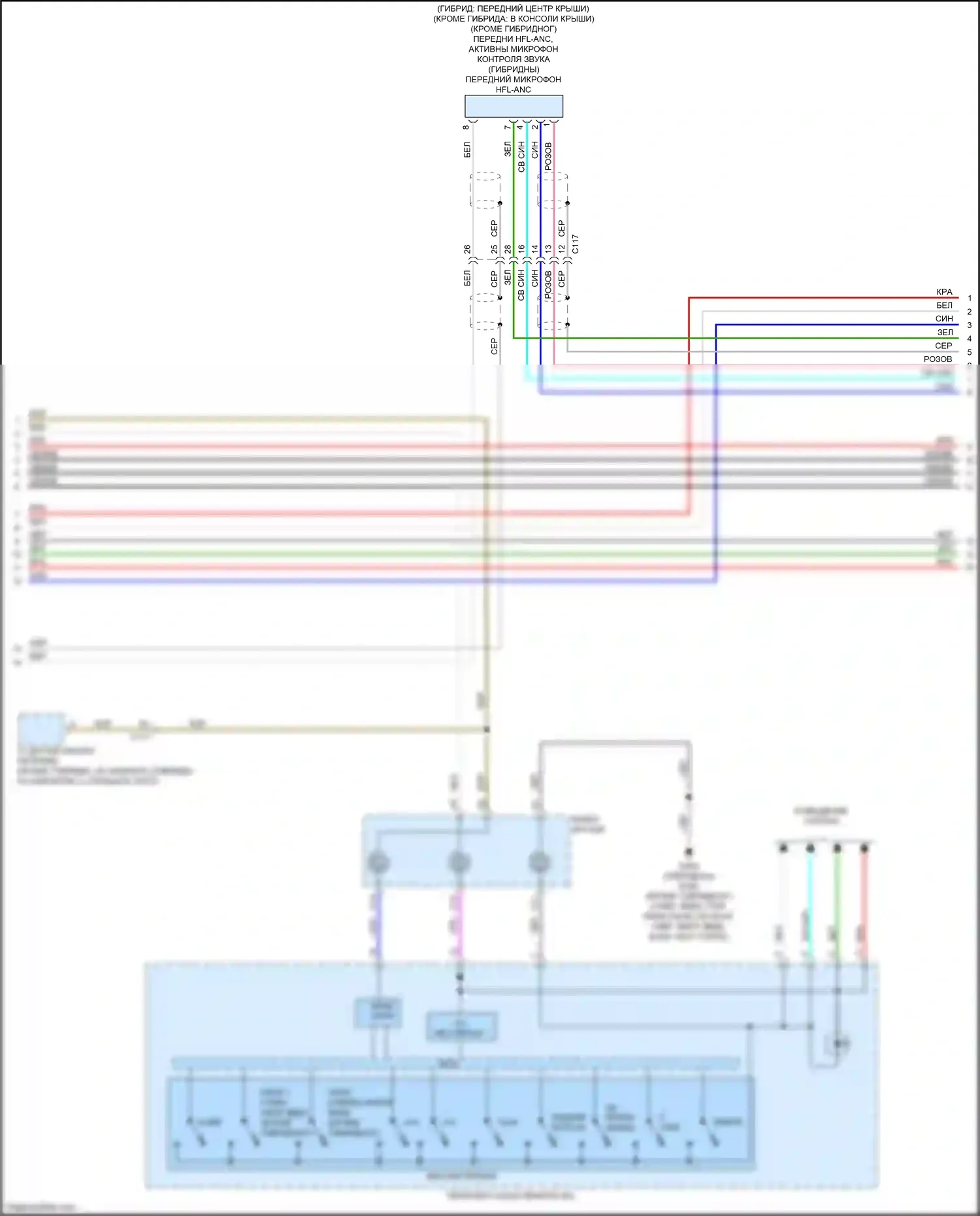 Accord Honda X (2017-2020): Электросхема магнитолы, без навигации, с дисплеем звука, без усилителя (4 из 5) 