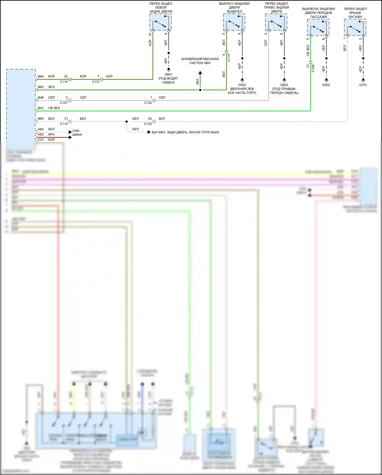 Accord Honda X (2017-2020): Электросхема приборной панели, кроме гибридной (2 из 2) 