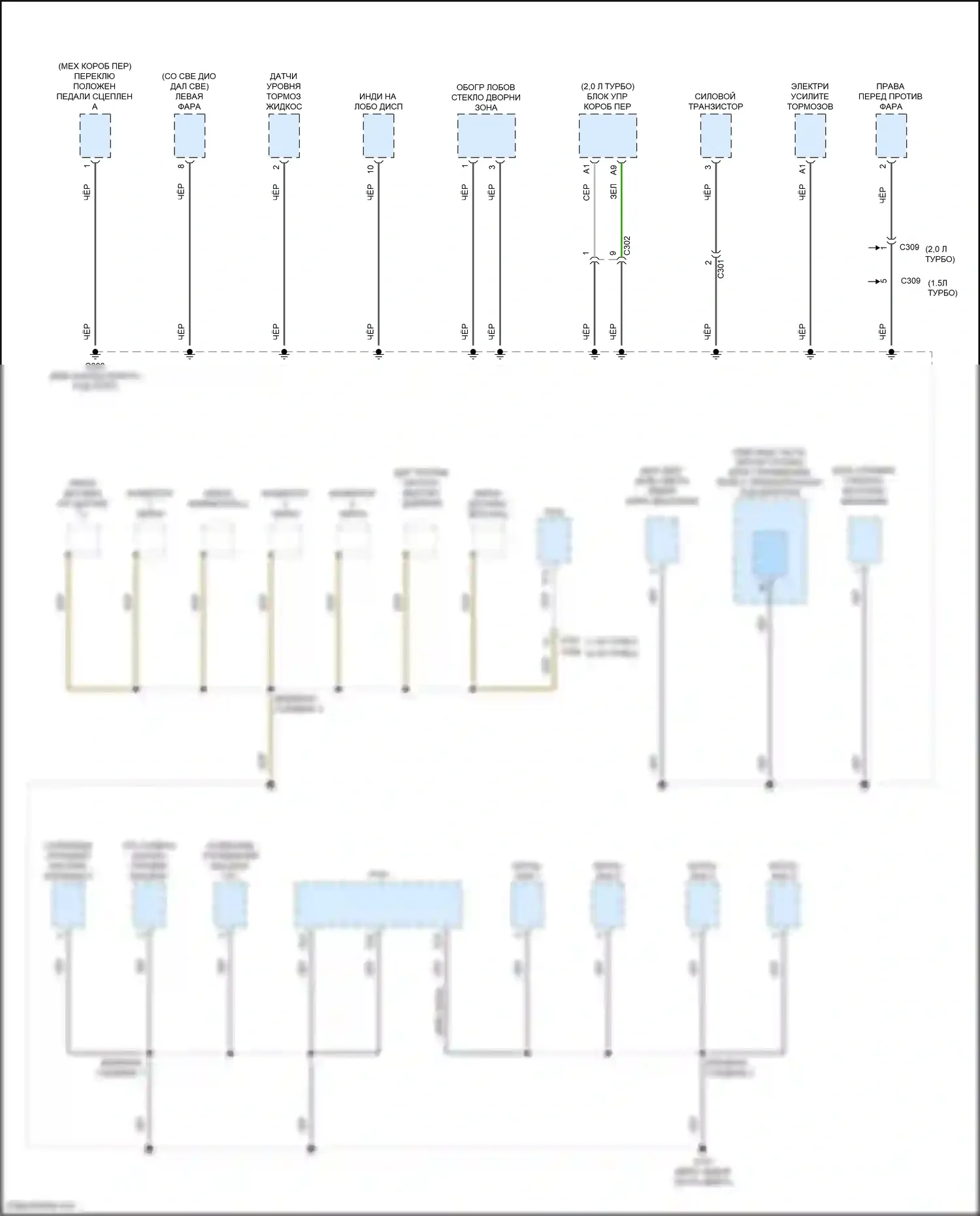 Accord Honda X (2017-2020): Электросхема разводки массы, кроме гибридной (2 из 5) 