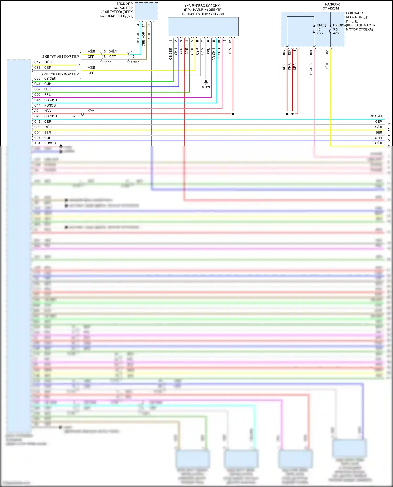 Accord Honda X (2017-2020): Электросхема центрального замка, кроме гибридного (1 из 6) 