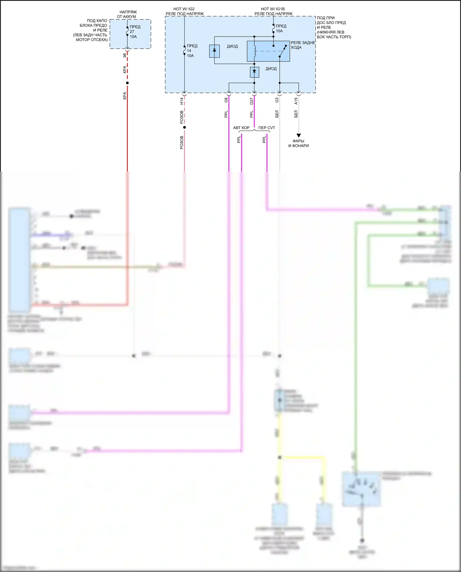 Accord Honda X (2017-2020): Электросхема автоматического дневного/ночного зеркала, кроме гибридного 
