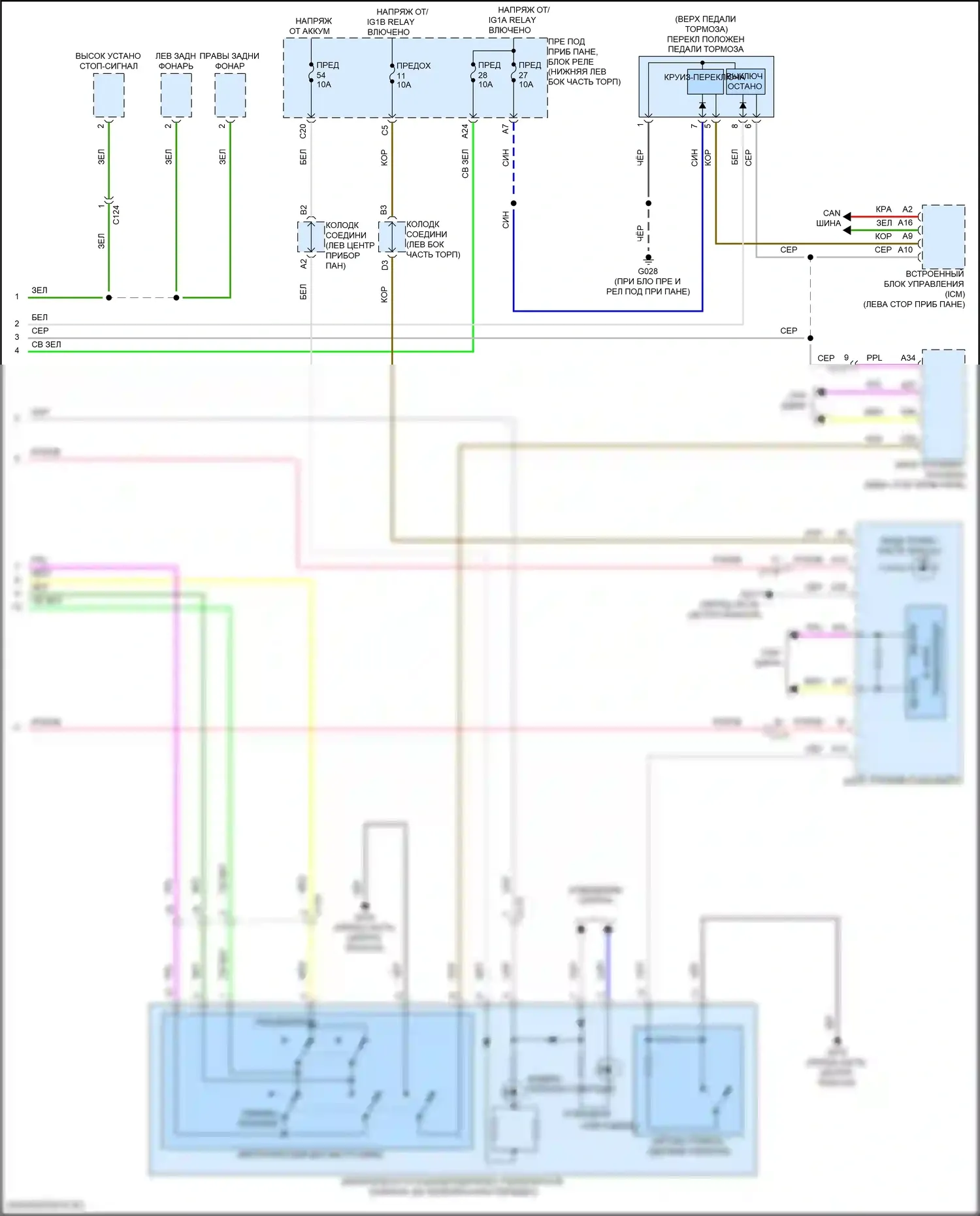 Accord Honda XI (2023-2024): Антиблокировочная система abs электросхема соединений, гибридная (2 из 2) 