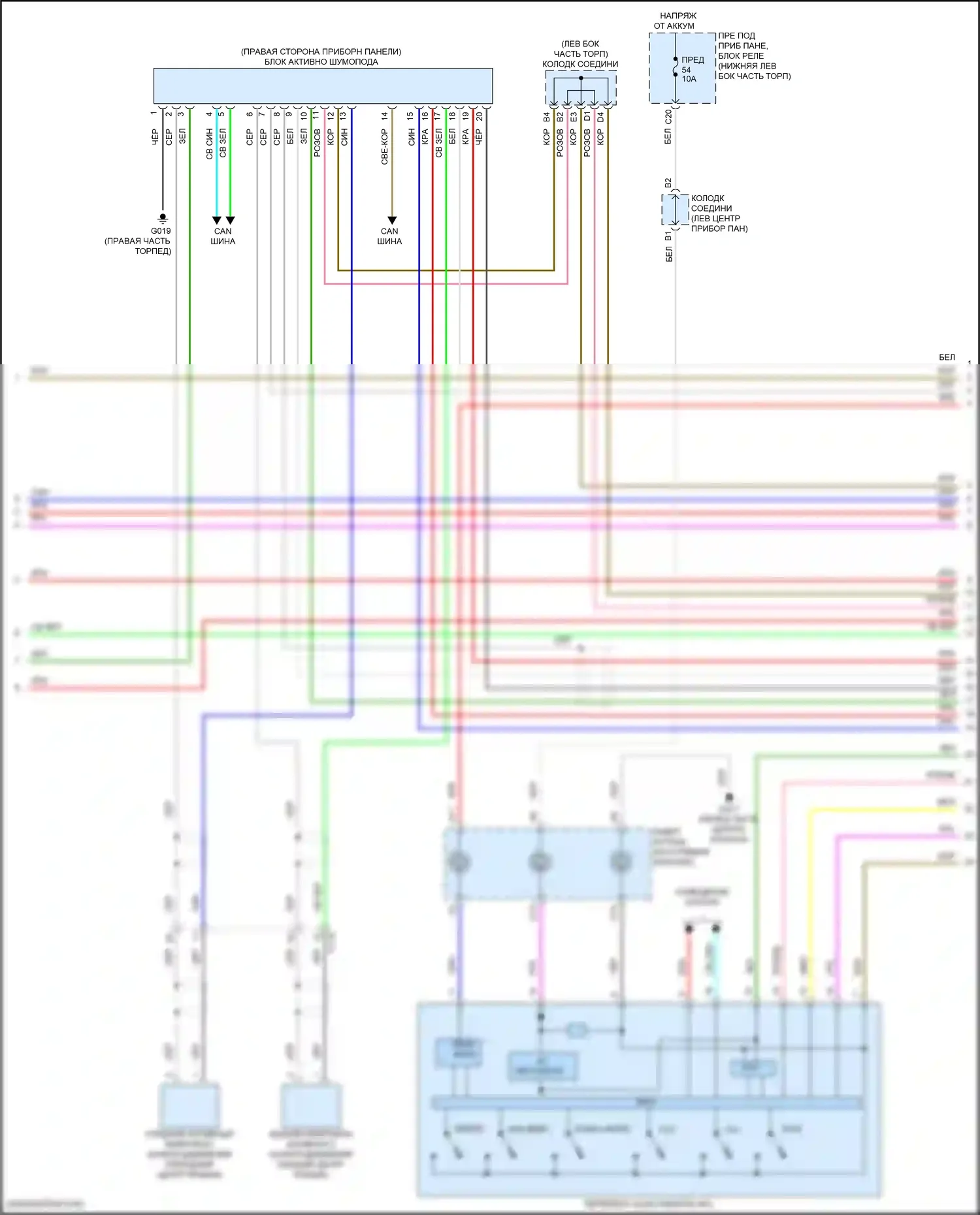 Accord Honda XI (2023-2024): Электросхема магнитолы, гибридная с усилителем (4 из 6) 