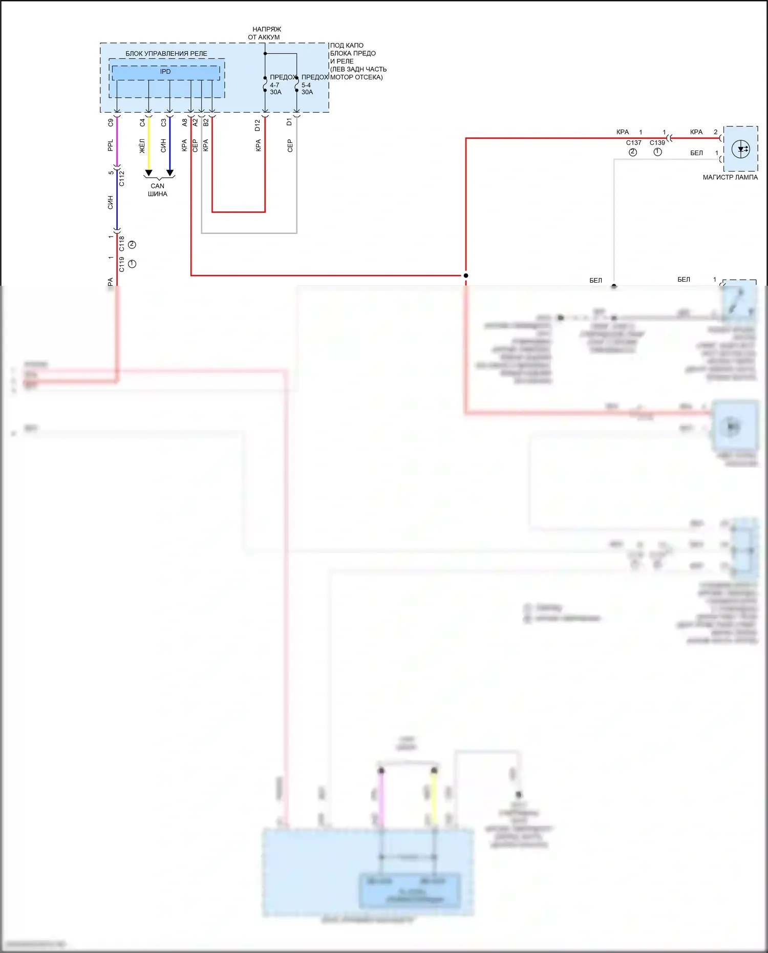 Accord Honda XI (2023-2024): Электросхема освещения салона (2 из 2) 