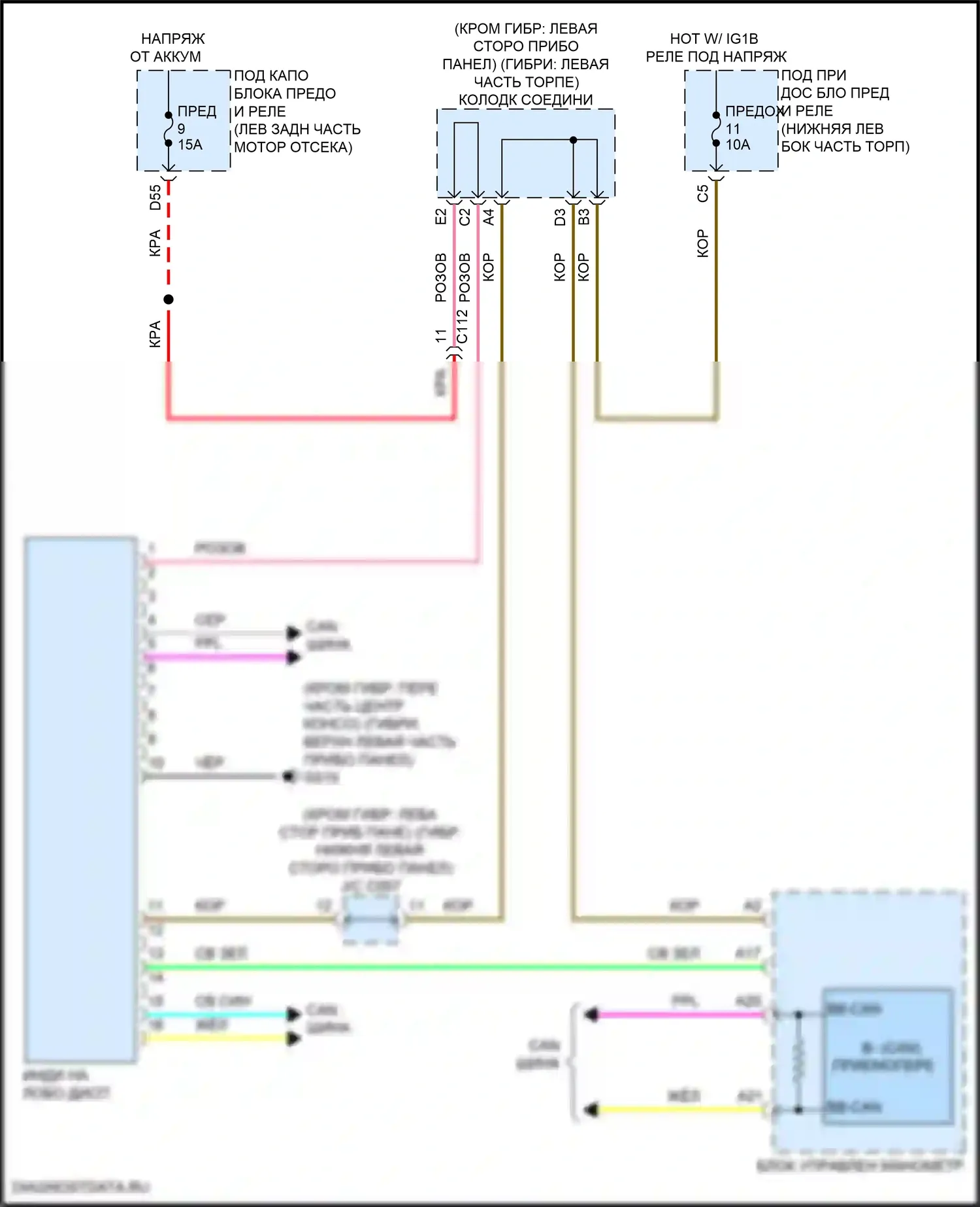 Accord Honda XI (2023-2024): Электросхема лобового дисплея 