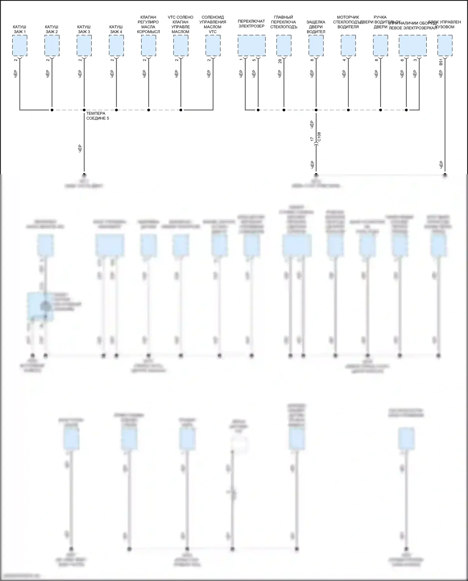Accord Honda XI (2023-2024): Электросхема разводки массы, за исключением гибридной (2 из 4) 