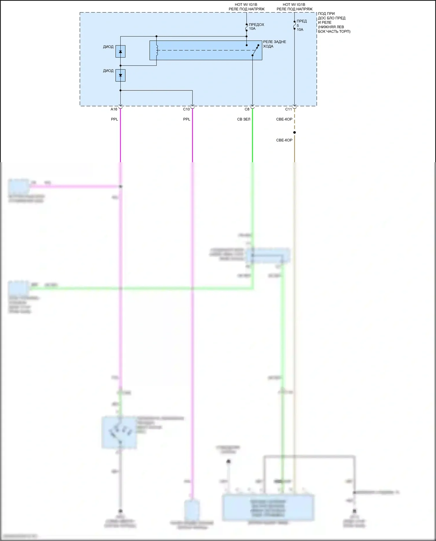 Accord Honda XI (2023-2024): Электросхема автоматического дневного/ночного зеркала 