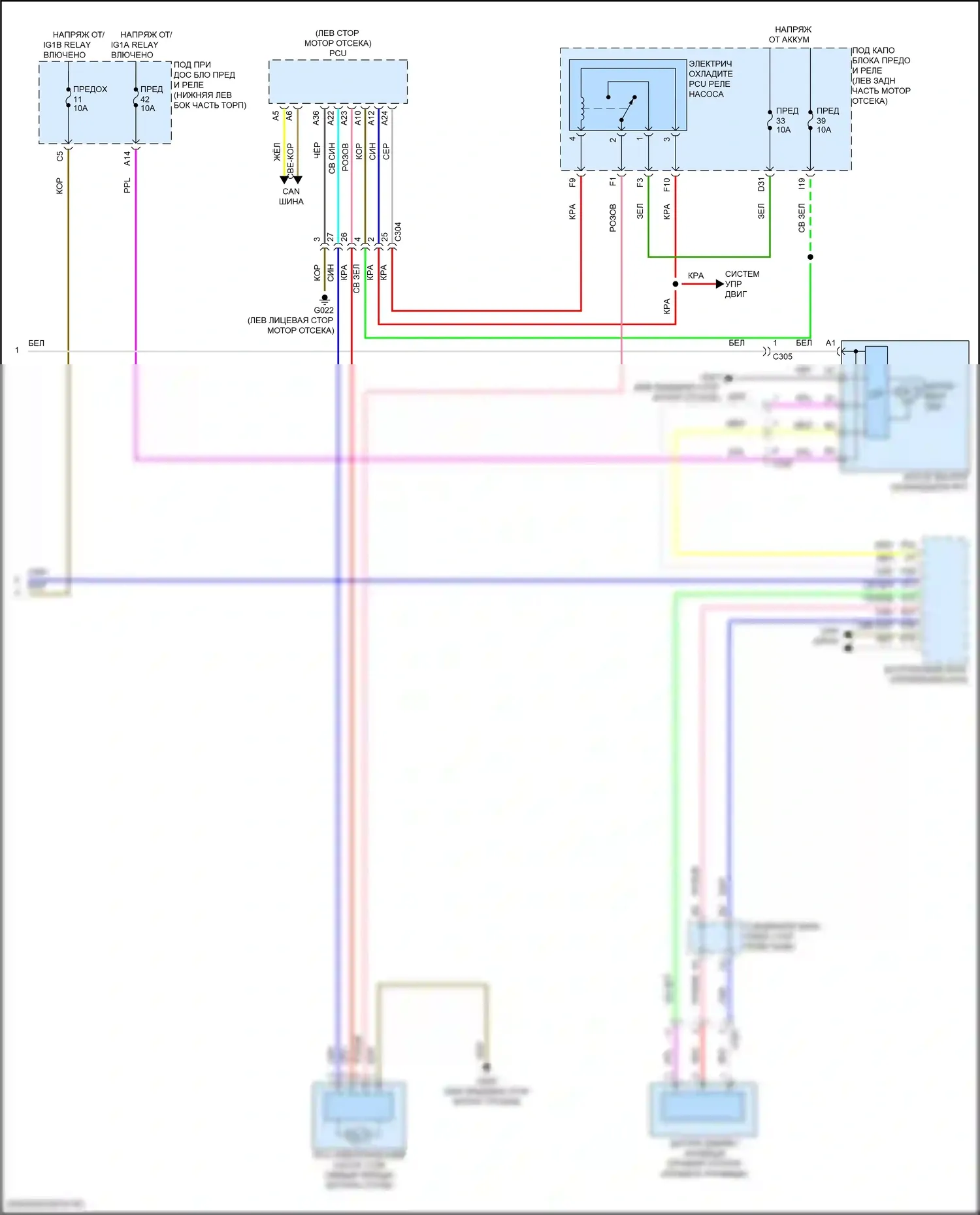 Accord Honda XI (2023-2024): Электросхема вентилятора охлаждения, гибридного (2 из 2) 