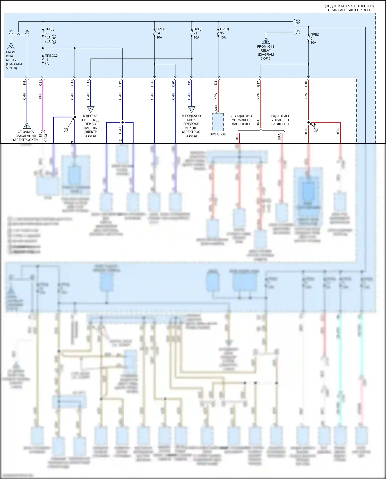 Civic Type R Honda X (2015-2021): Электросхема блока предохранителей реле, хэтчбек (3 из 6) 