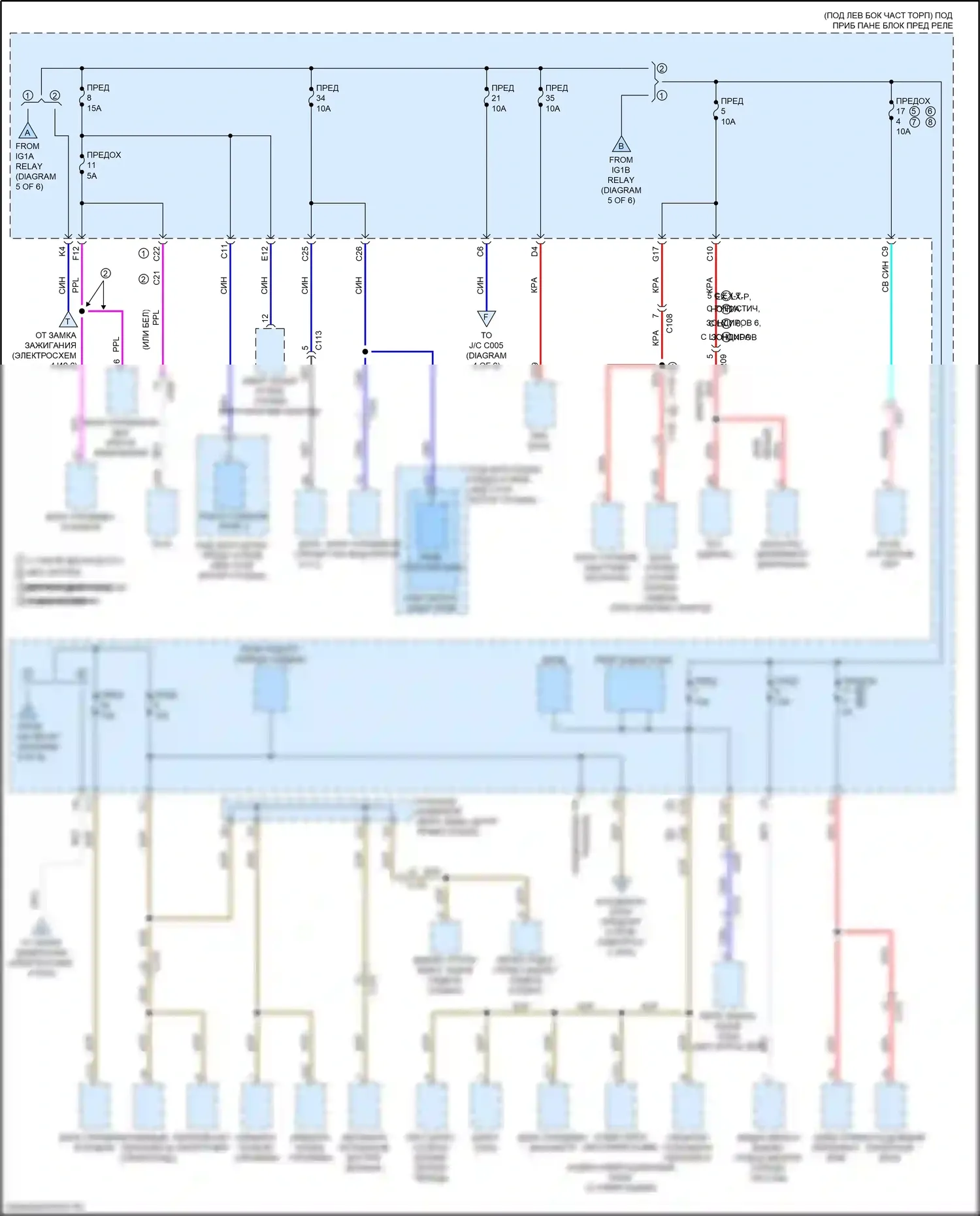 Civic Type R Honda X (2015-2021): Электросхема блока предохранителей реле, купе (3 из 6) 