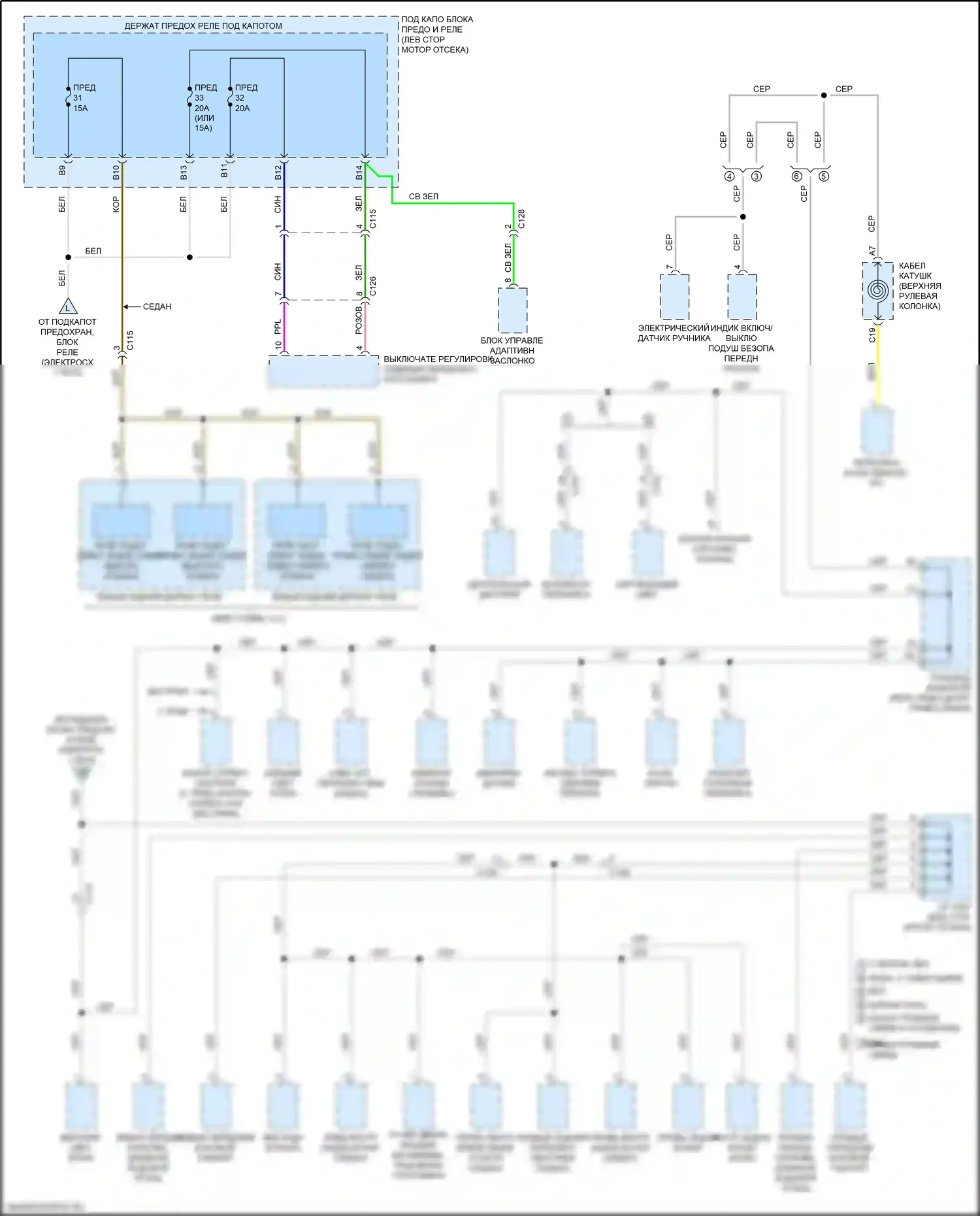Civic Type R Honda X (2015-2021): Электросхема блока предохранителей реле, купе (6 из 6) 