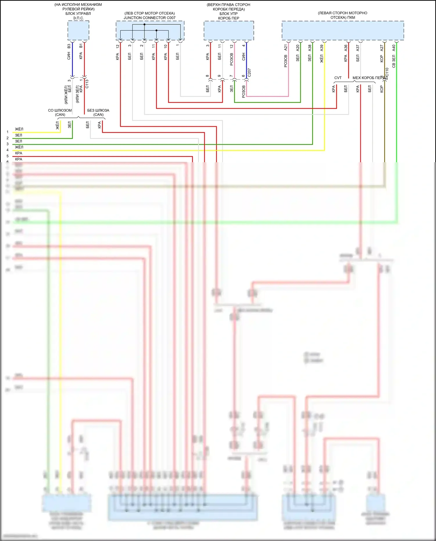 Civic Type R Honda X (2015-2021): Can шина электросхема, купе (3 из 3) 
