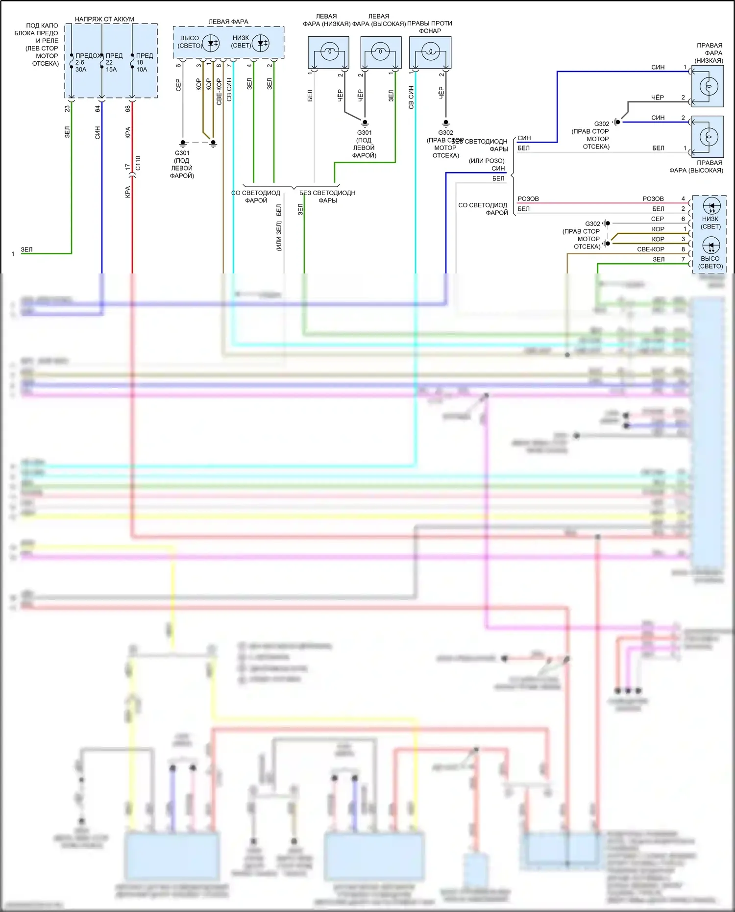 Civic Type R Honda X (2015-2021): Электросхема фар (2 из 2) 
