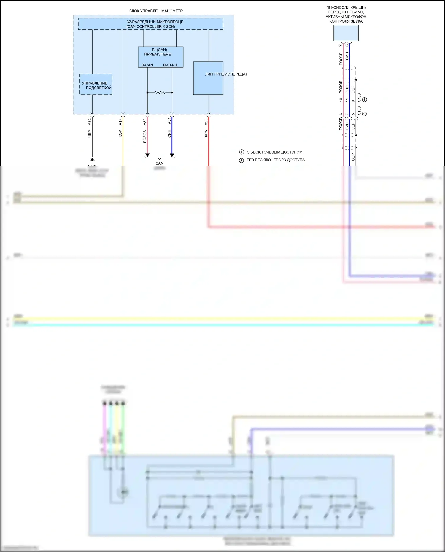 Civic Type R Honda X (2015-2021): Электросхема магнитолы, седан с цветным аудио (2 из 3) 