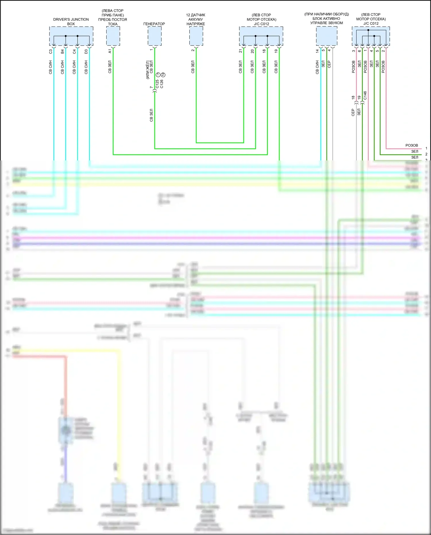 Civic Type R Honda XI (2021-2024): Электросхема компьютерной линии данных, седан (3 из 4) 