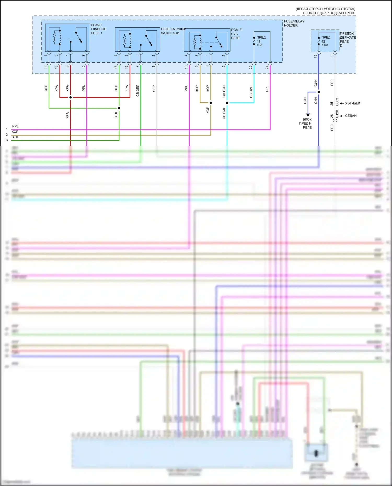 Civic Type R Honda XI (2021-2024): Электросхема двигателя 2.0l (3 из 7) 
