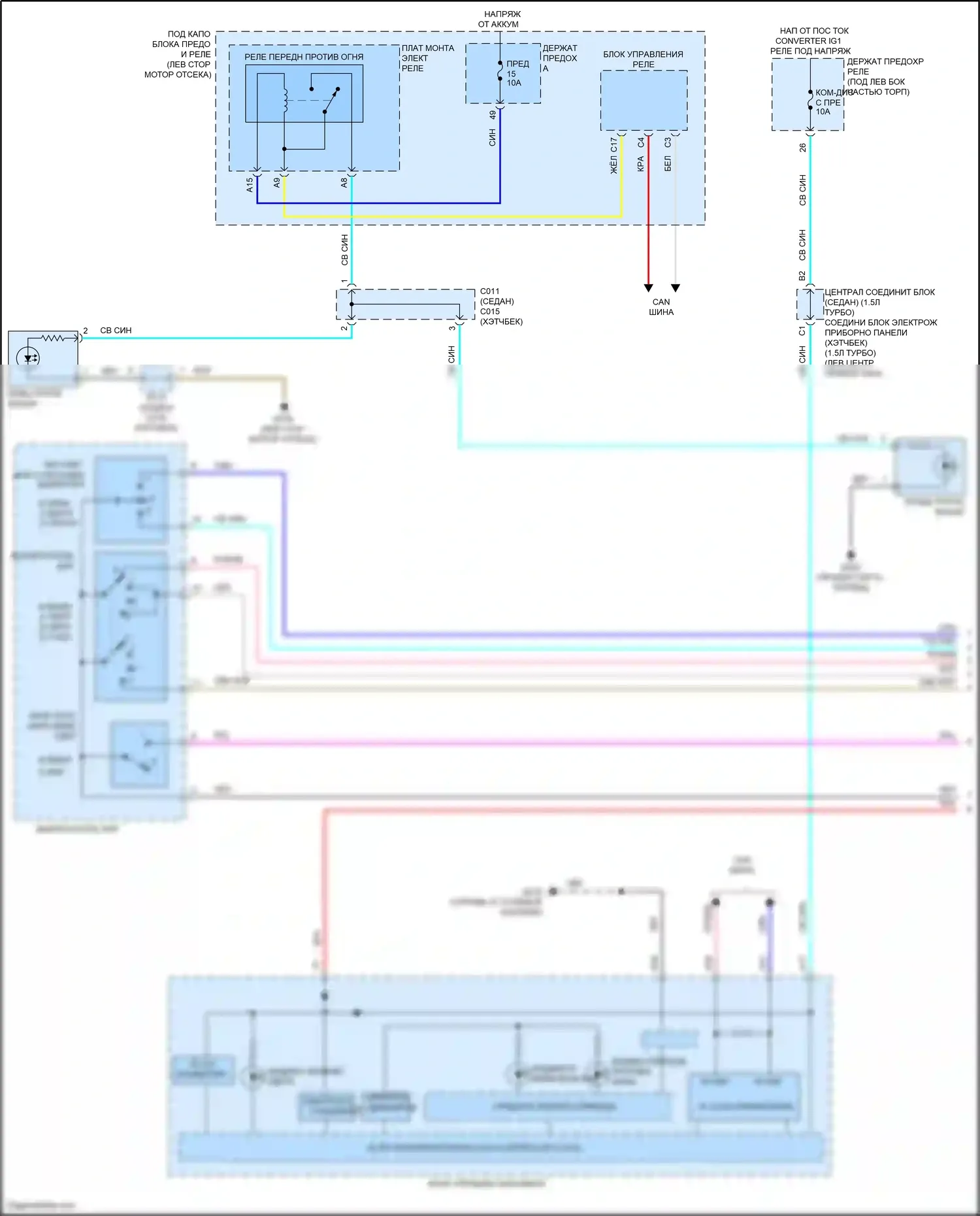 Civic Type R Honda XI (2021-2024): Электросхема фар (1 из 2) 