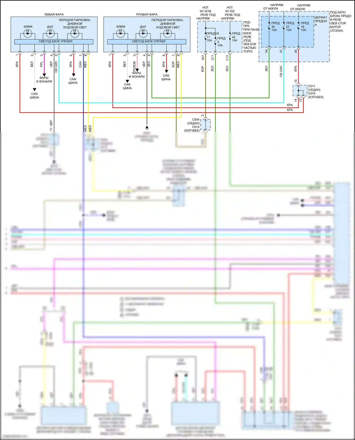 Civic Type R Honda XI (2021-2024): Электросхема фар (2 из 2) 
