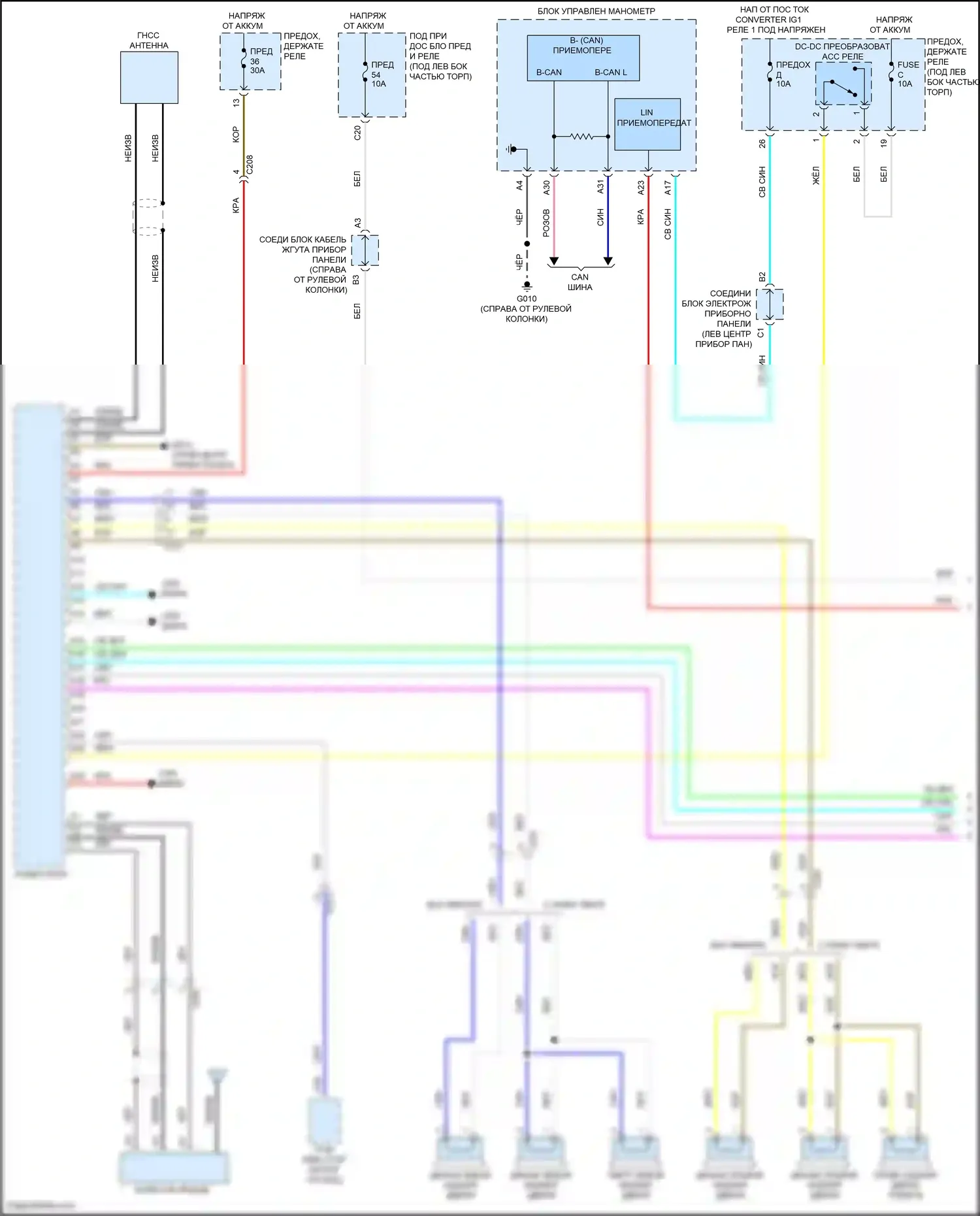 Civic Type R Honda XI (2021-2024): Электросхема магнитола, хэтчбек без усилителя (1 из 2) 