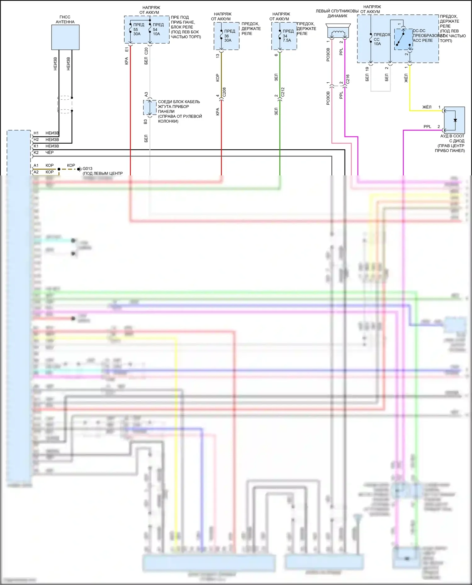 Civic Type R Honda XI (2021-2024): Электросхема магнитола, хэтчбек с усилителем (1 из 4) 