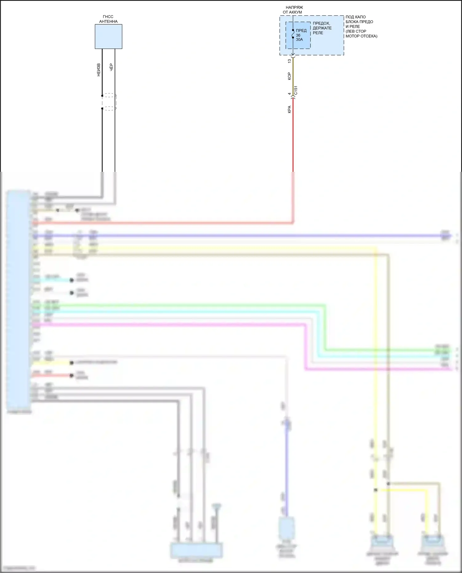 Civic Type R Honda XI (2021-2024): Электросхема магнитола, седан без усилителя (1 из 3) 