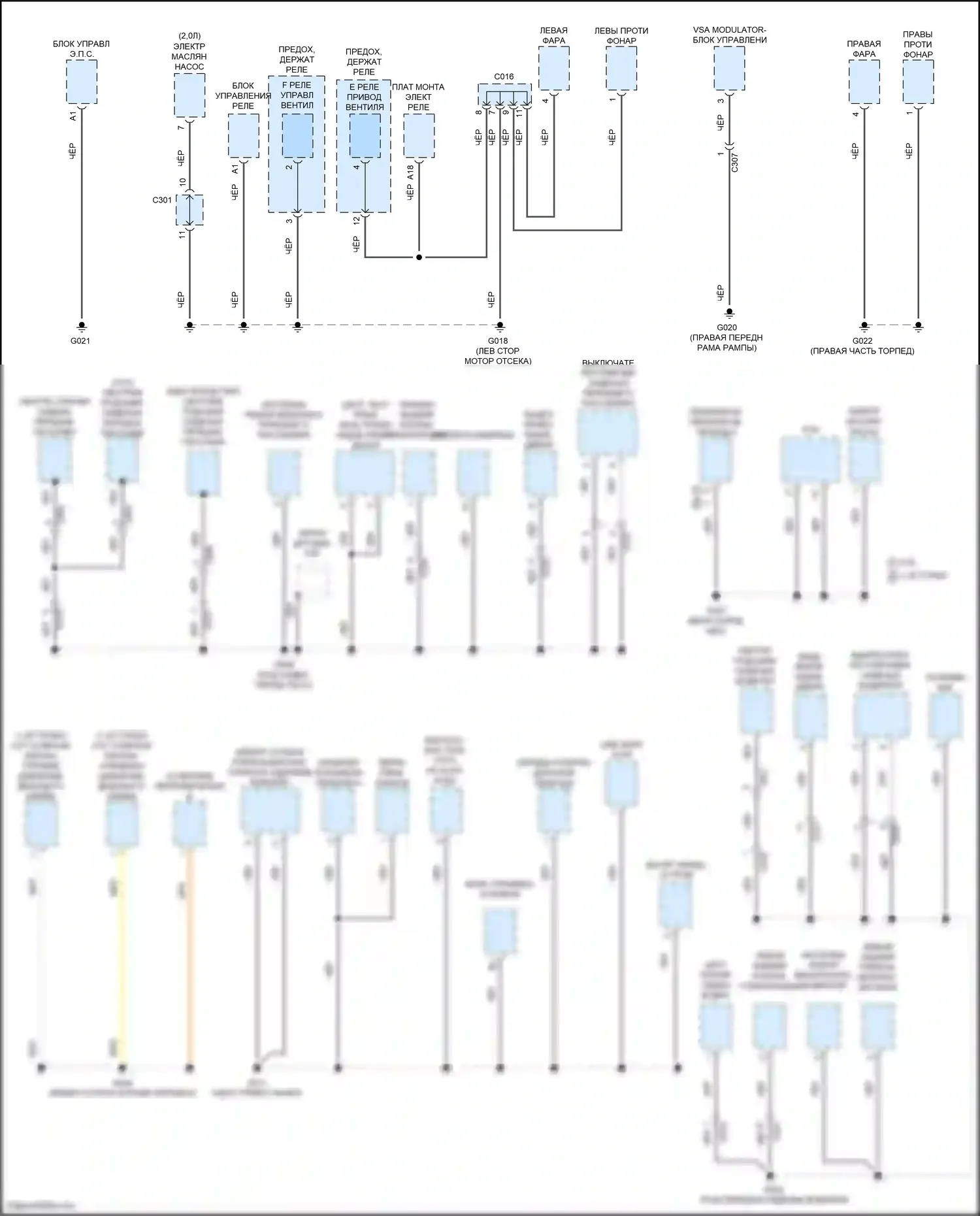 Civic Type R Honda XI (2021-2024): Электросхема точек подключения масс, хэтчбек (3 из 4) 