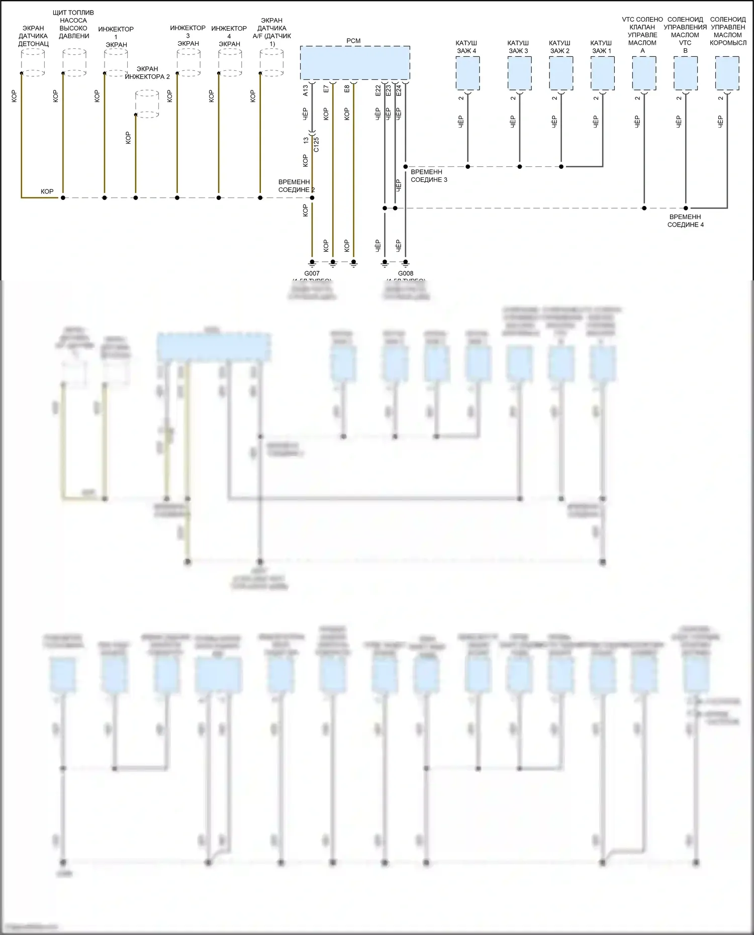 Civic Type R Honda XI (2021-2024): Электросхема точек подключения масс, седан (1 из 4) 