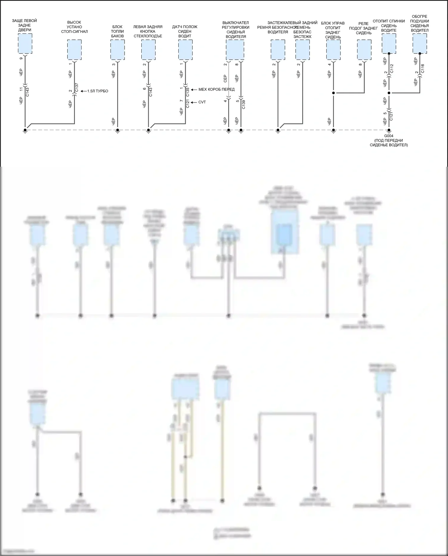 Civic Type R Honda XI (2021-2024): Электросхема точек подключения масс, седан (4 из 4) 