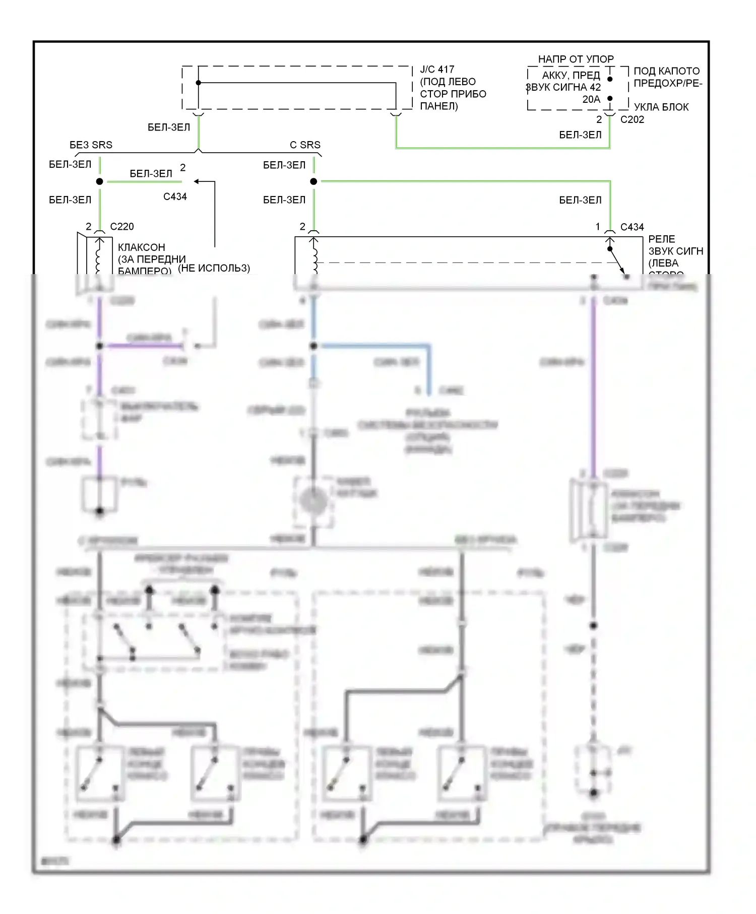Civic Honda II (1979-1997): Электросхема клаксона 