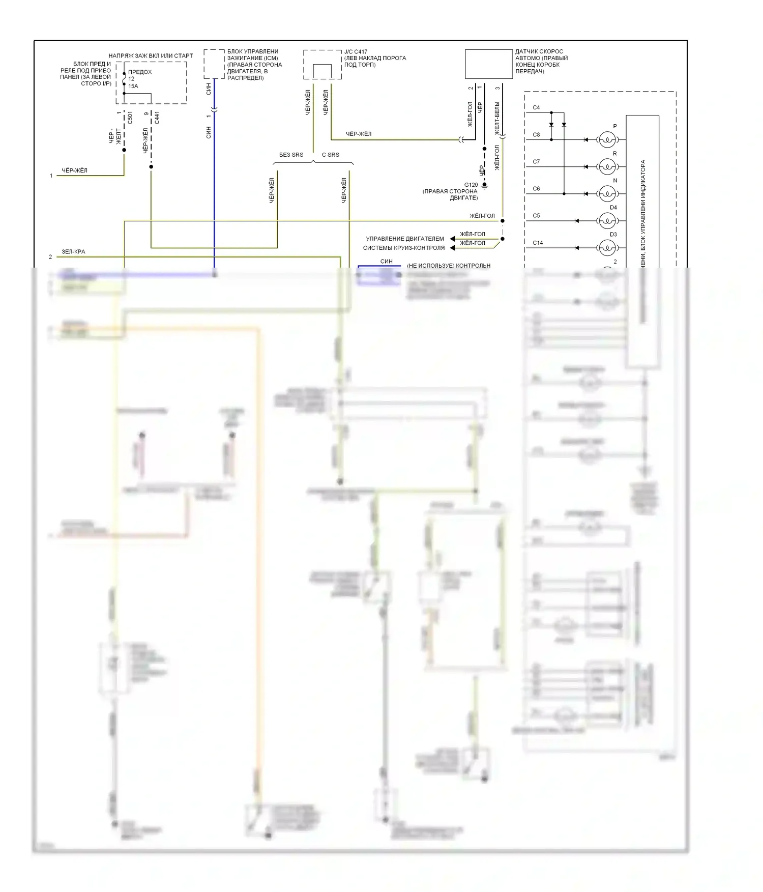 Civic Honda II (1979-1997): Электросхема приборной панели (2 из 2) 