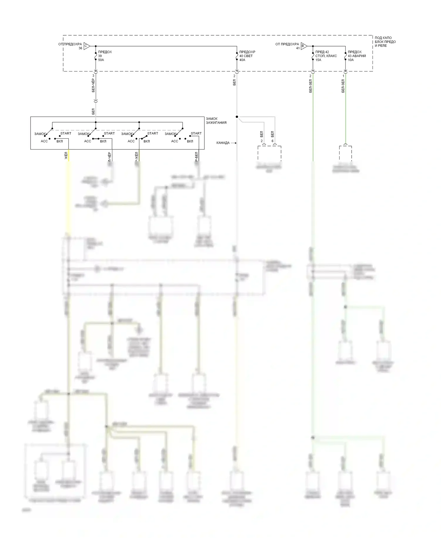 Civic Honda IV (1987-1996): Электросхема блока предохранителей реле (2 из 3) 