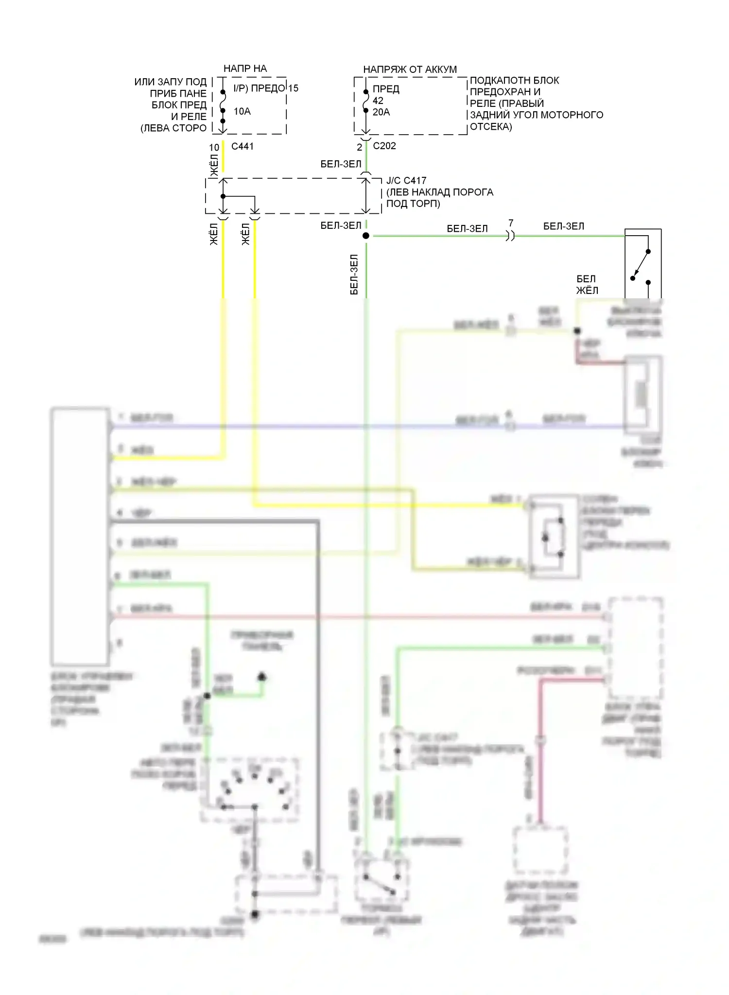 Civic Honda IV (1987-1996): Электросхема блокировки селектора 