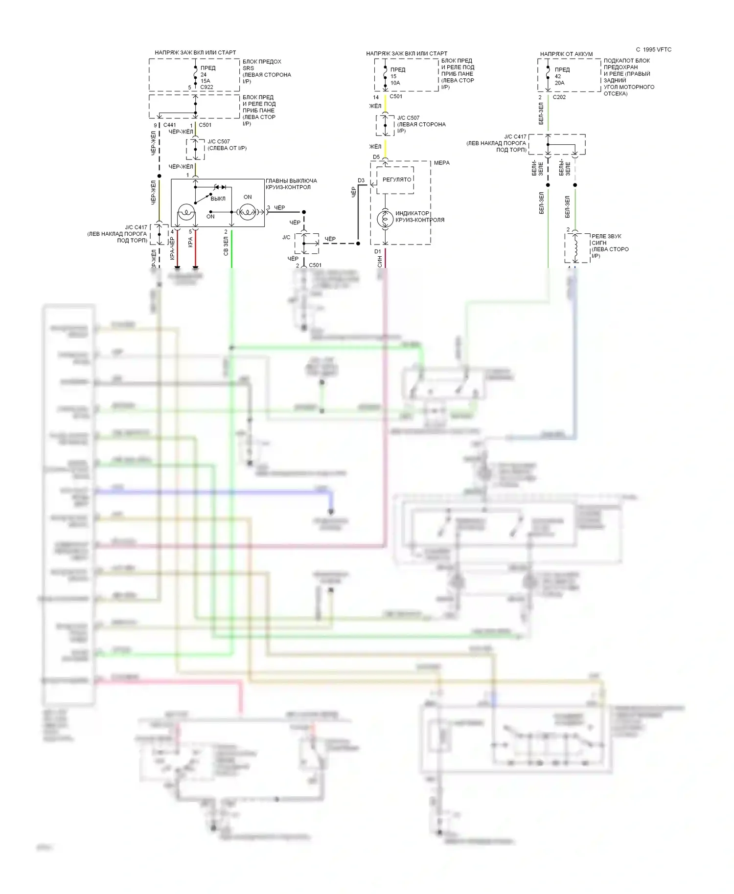Civic Honda IV (1987-1996): Электросхема круиз-контроля 