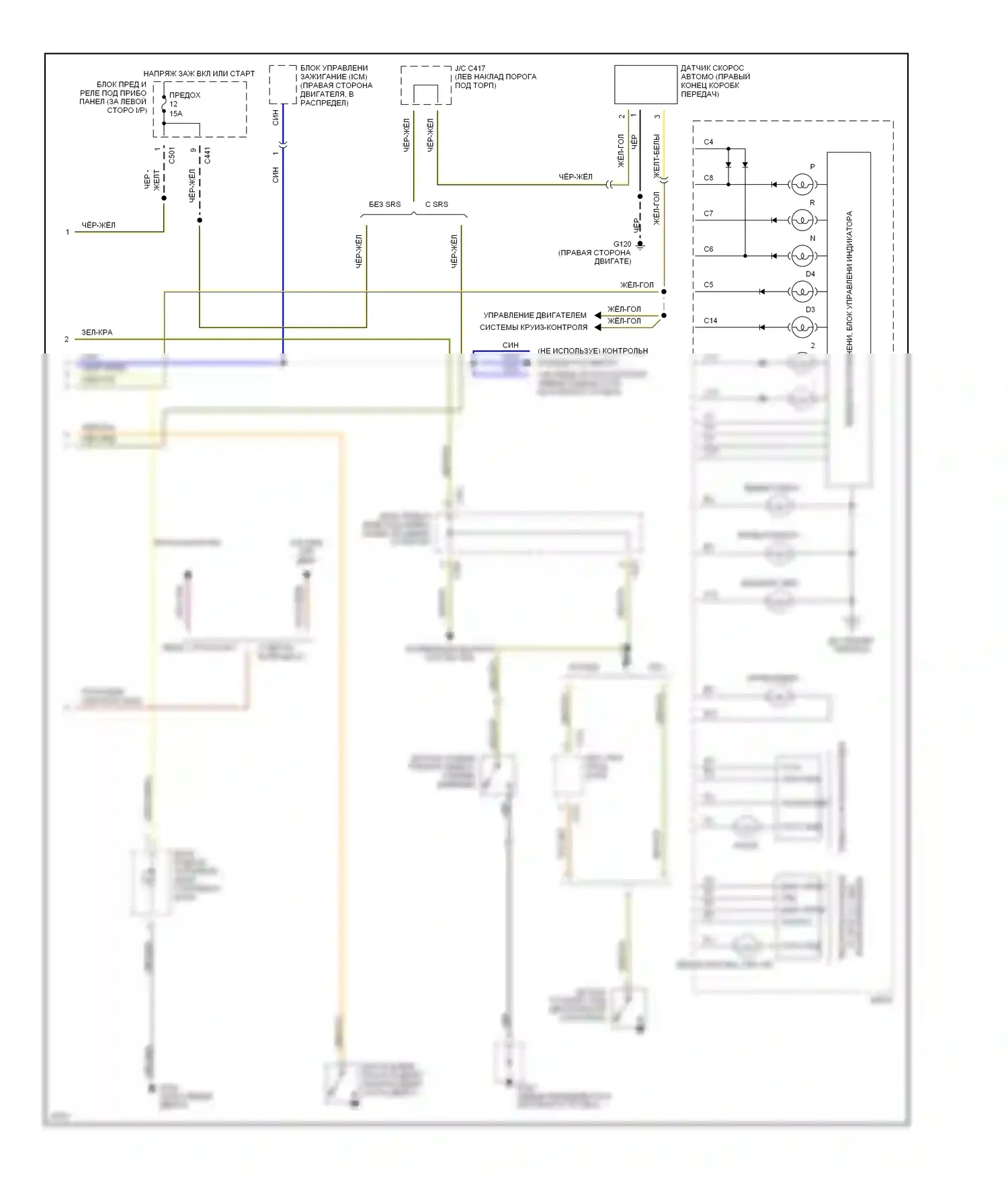 Civic Honda IV (1987-1996): Электросхема приборной панели (2 из 2) 